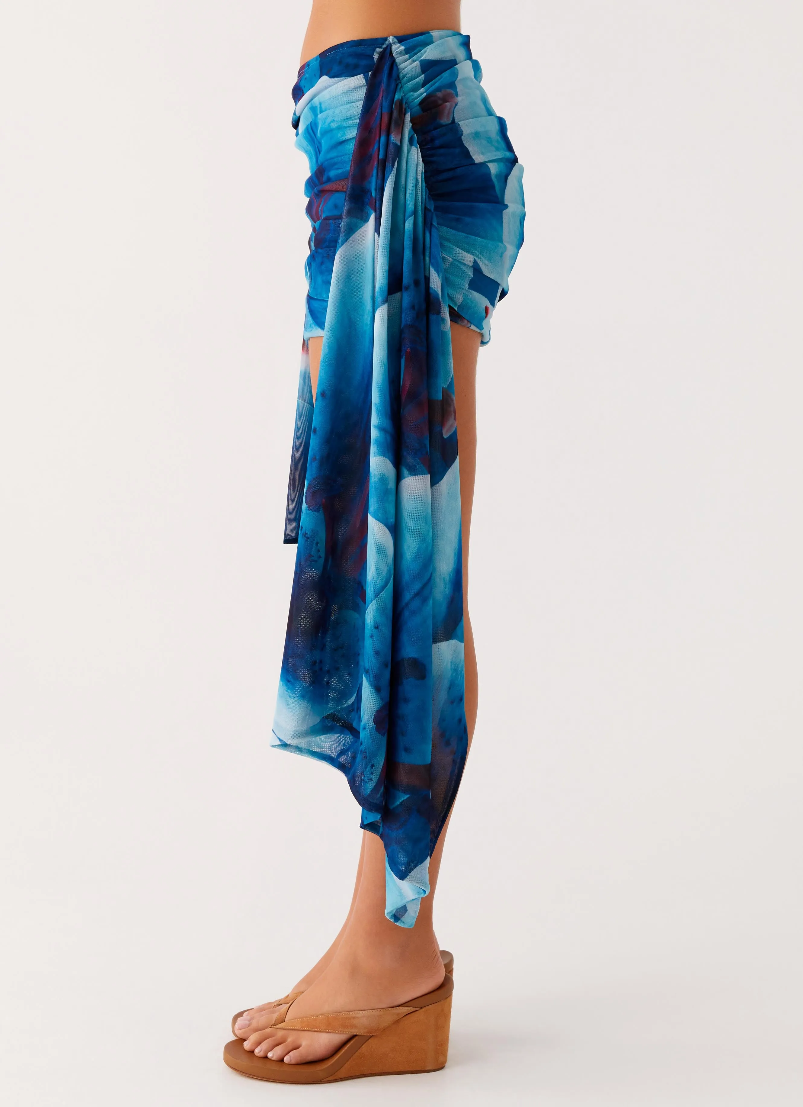 Tigerlily Micro Skirt - Turquoise Floral Senior Style