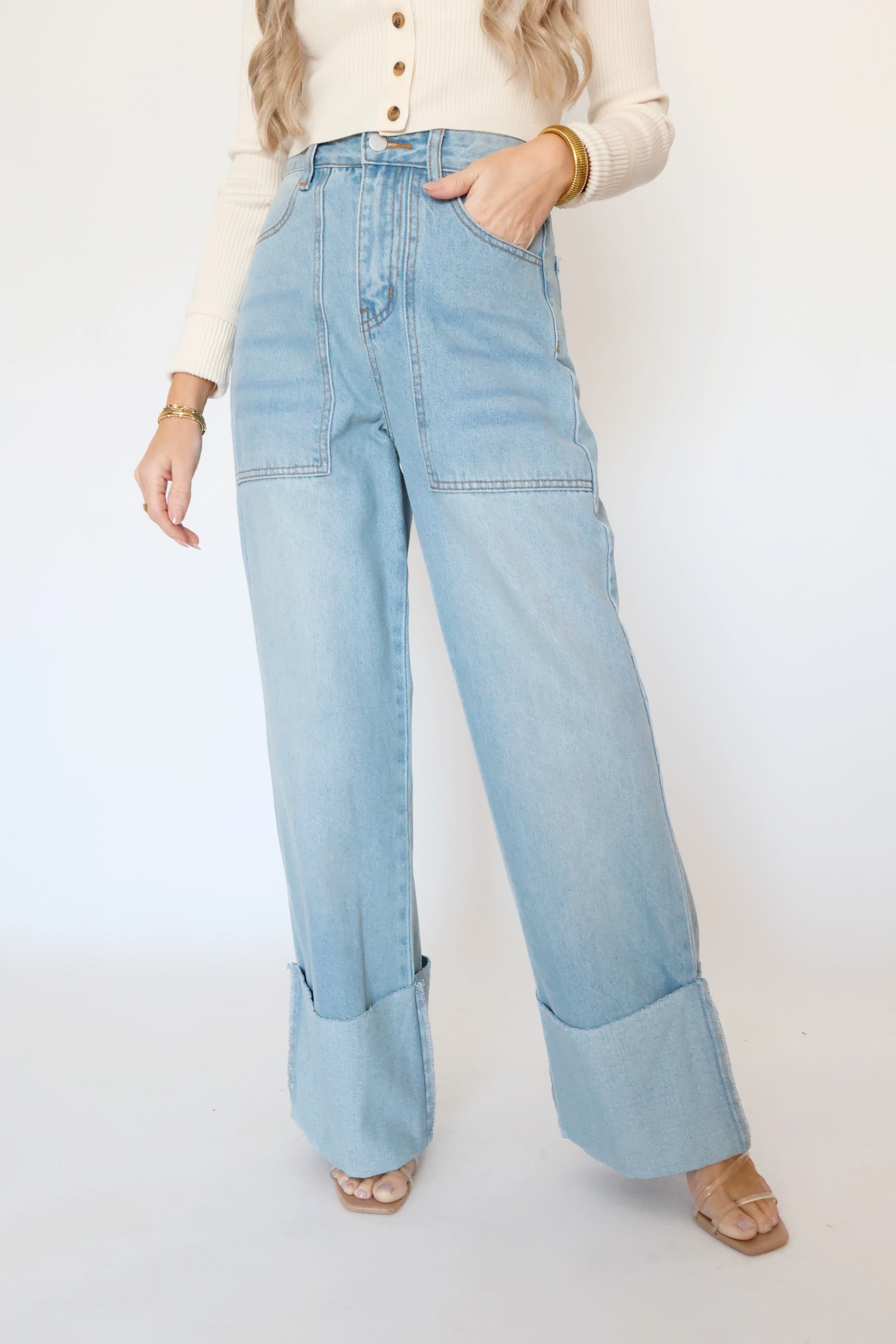 Reinforced Hem Beth Wide Leg Jean