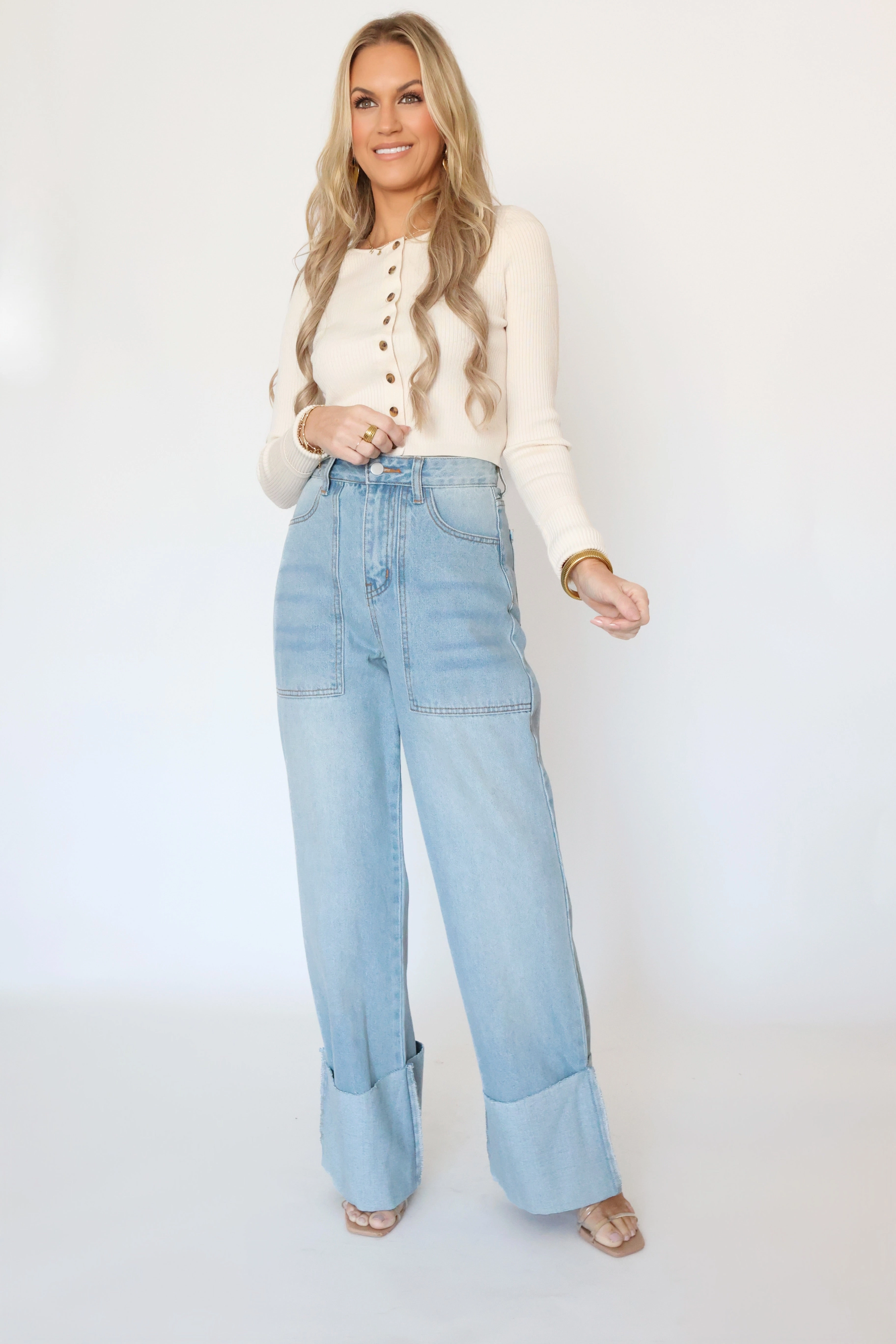 Beth Wide Leg Jean Adjustable drawstring