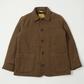 FadeResistant Print Mark Style Shangri-La Heritage 'Enzo' Wool Car Coat - Gold Pied De Poule