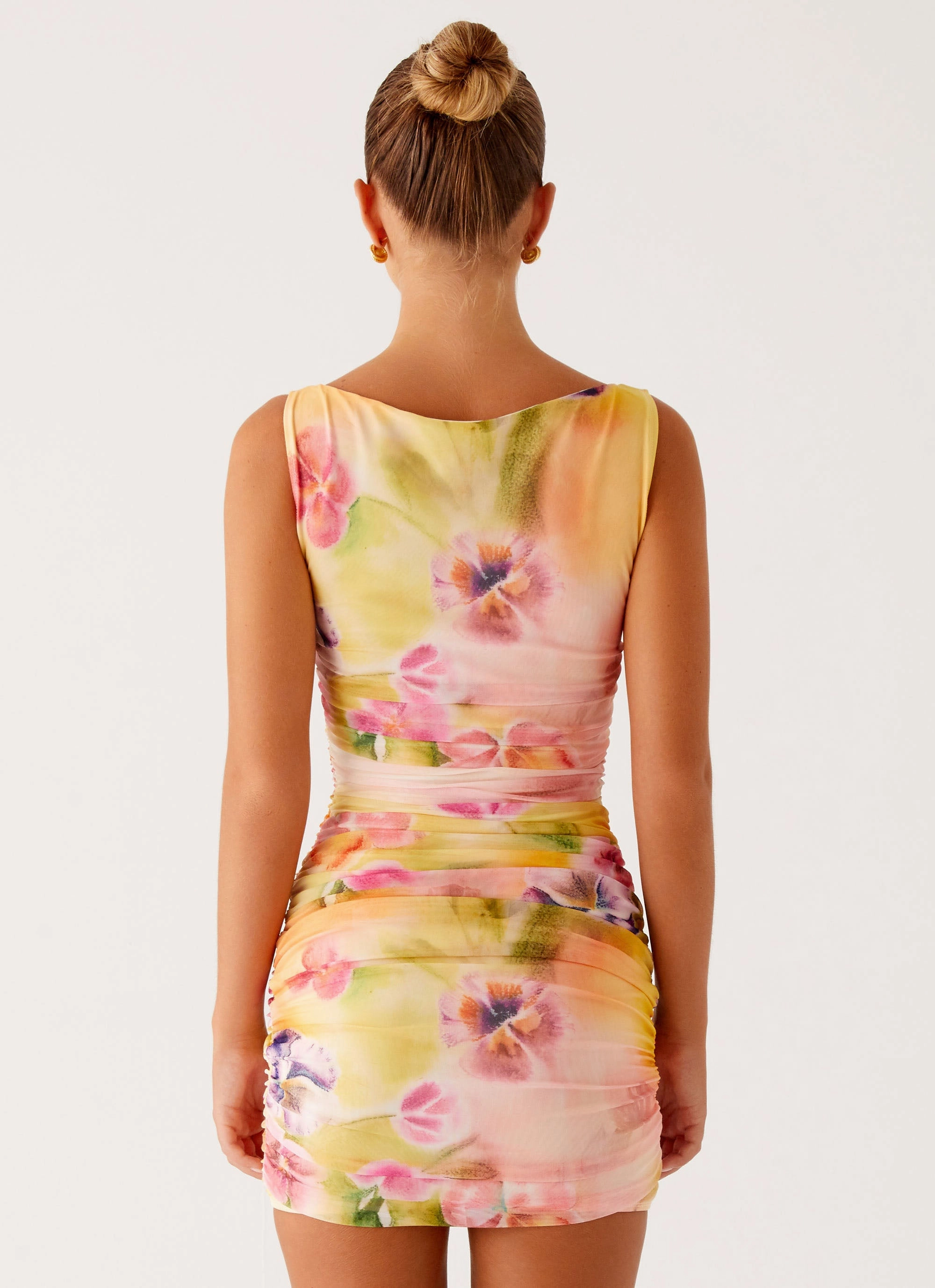 Yennifer Mini Dress - Sunburst Floral Bright Appeal Elegant Cut