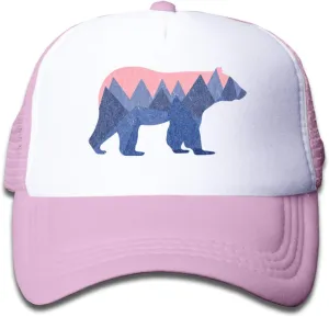 Toddler Trucker Hat, Snapback Bear Mountain Kids Mesh Baseball Cap for Boys and Girls 2-6 Year Old
