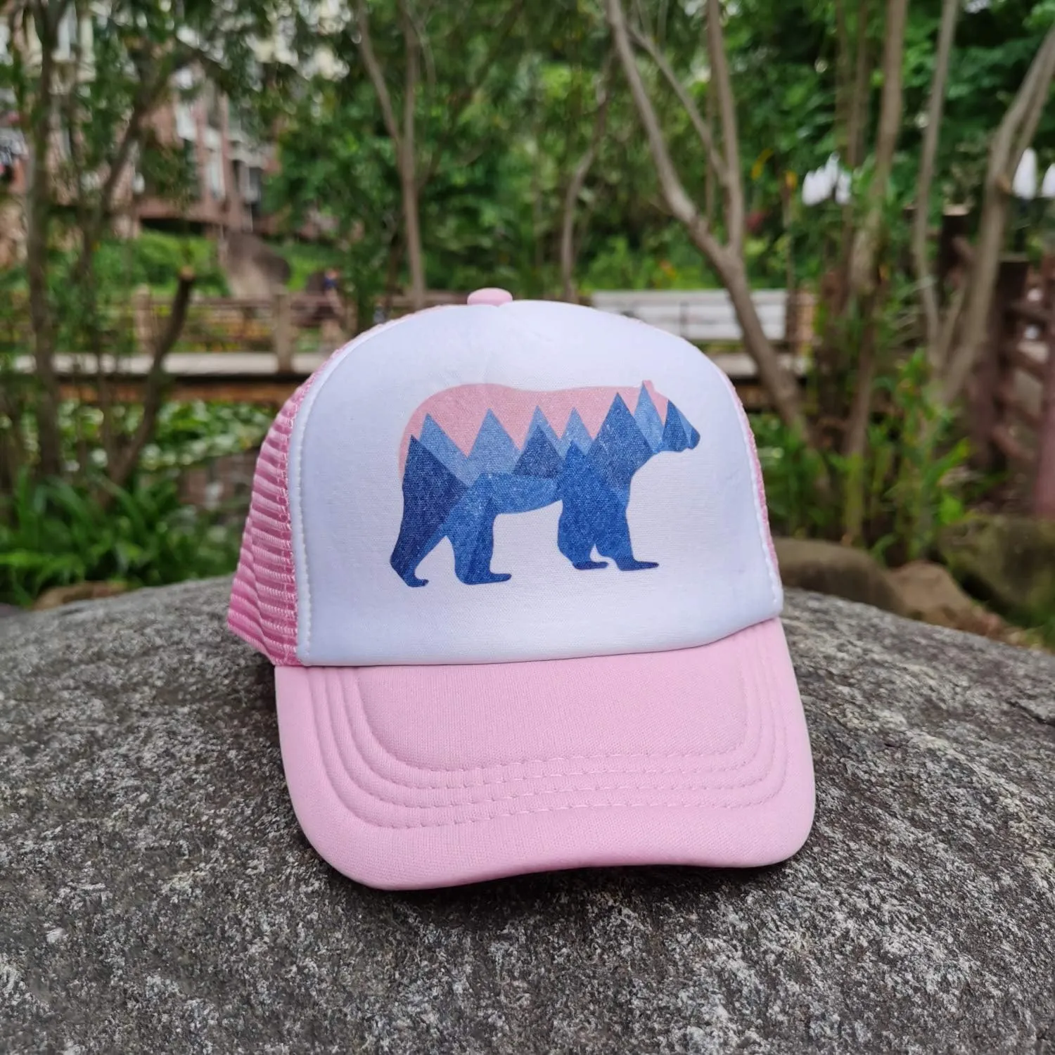 Toddler Trucker Hat, Snapback Bear Mountain Kids Mesh Baseball Cap for Boys and Girls 2-6 Year Old