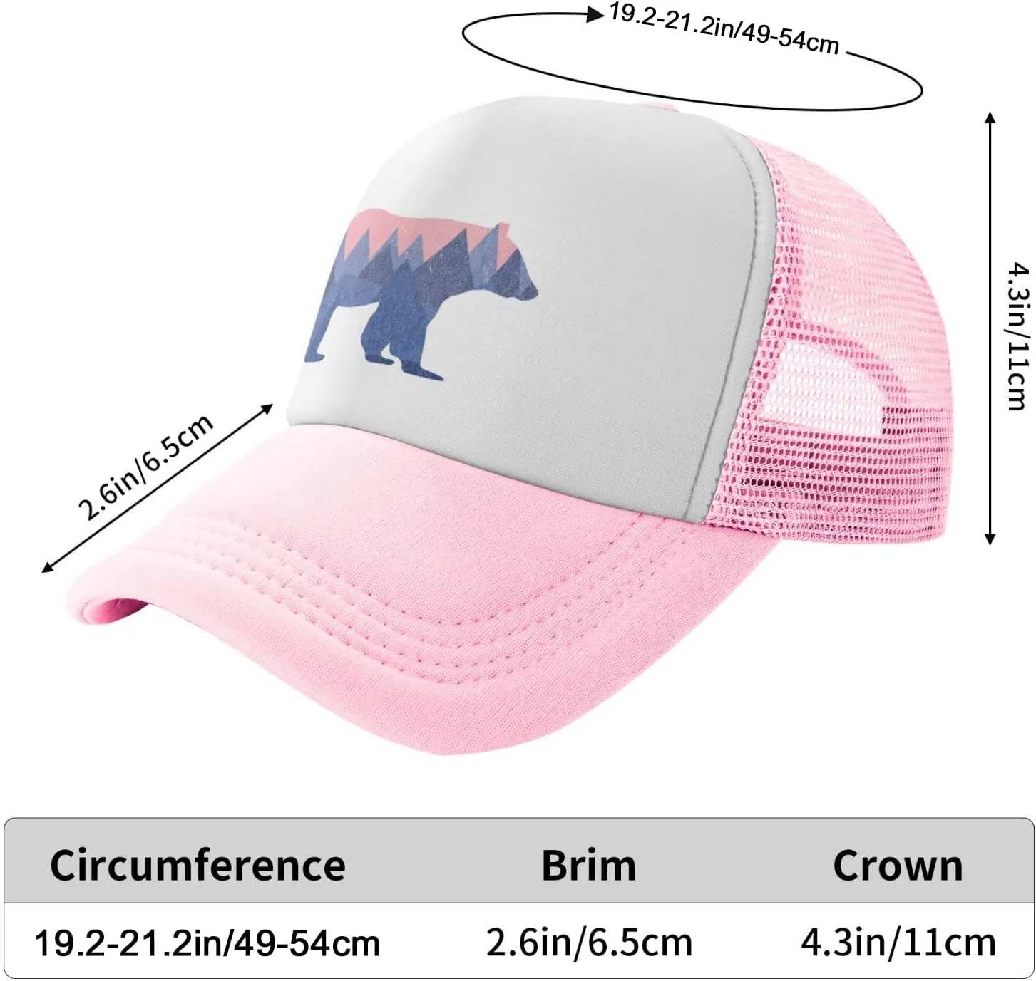 Toddler Trucker Hat, Snapback Bear Mountain Kids Mesh Baseball Cap for Boys and Girls 2-6 Year Old