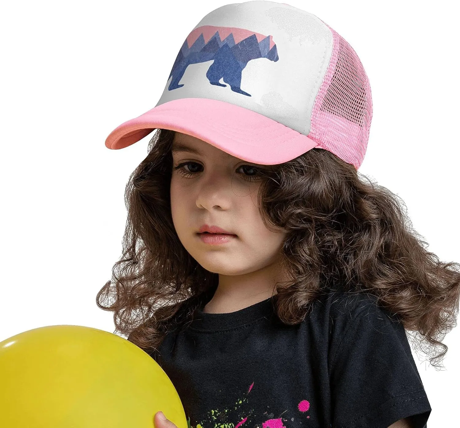 Toddler Trucker Hat, Snapback Bear Mountain Kids Mesh Baseball Cap for Boys and Girls 2-6 Year Old