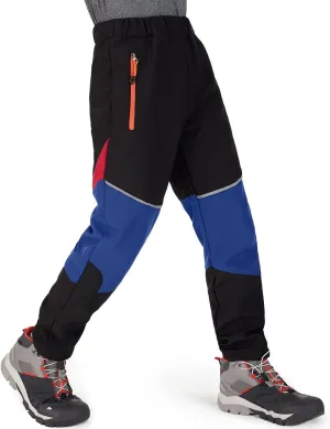 Toomett Boys snow cargo pants, Girls Kids Outdoor Fleece-Lined Soft Shell Hiking Fishing ski Insulated Pants