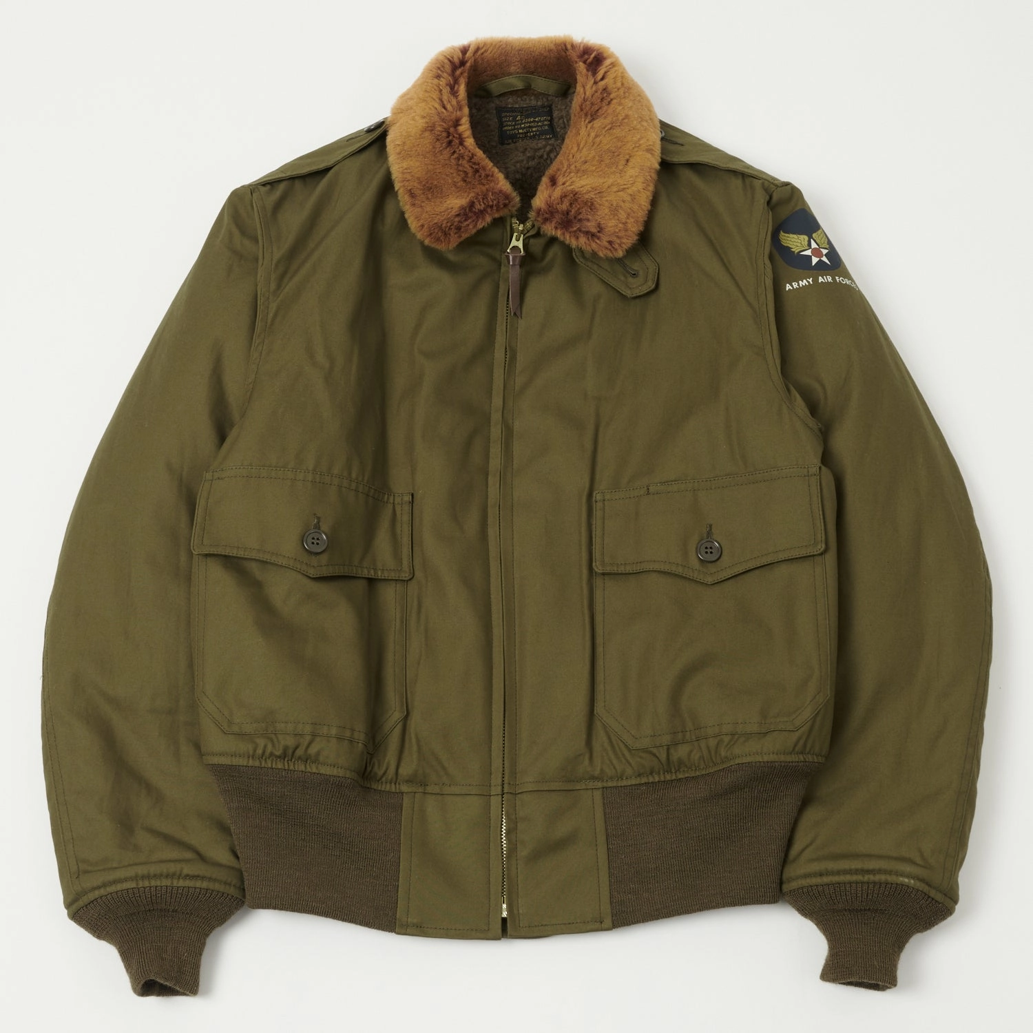 TOYS McCOY 'Type B-10' Jacket - Olive Reinforced Edging