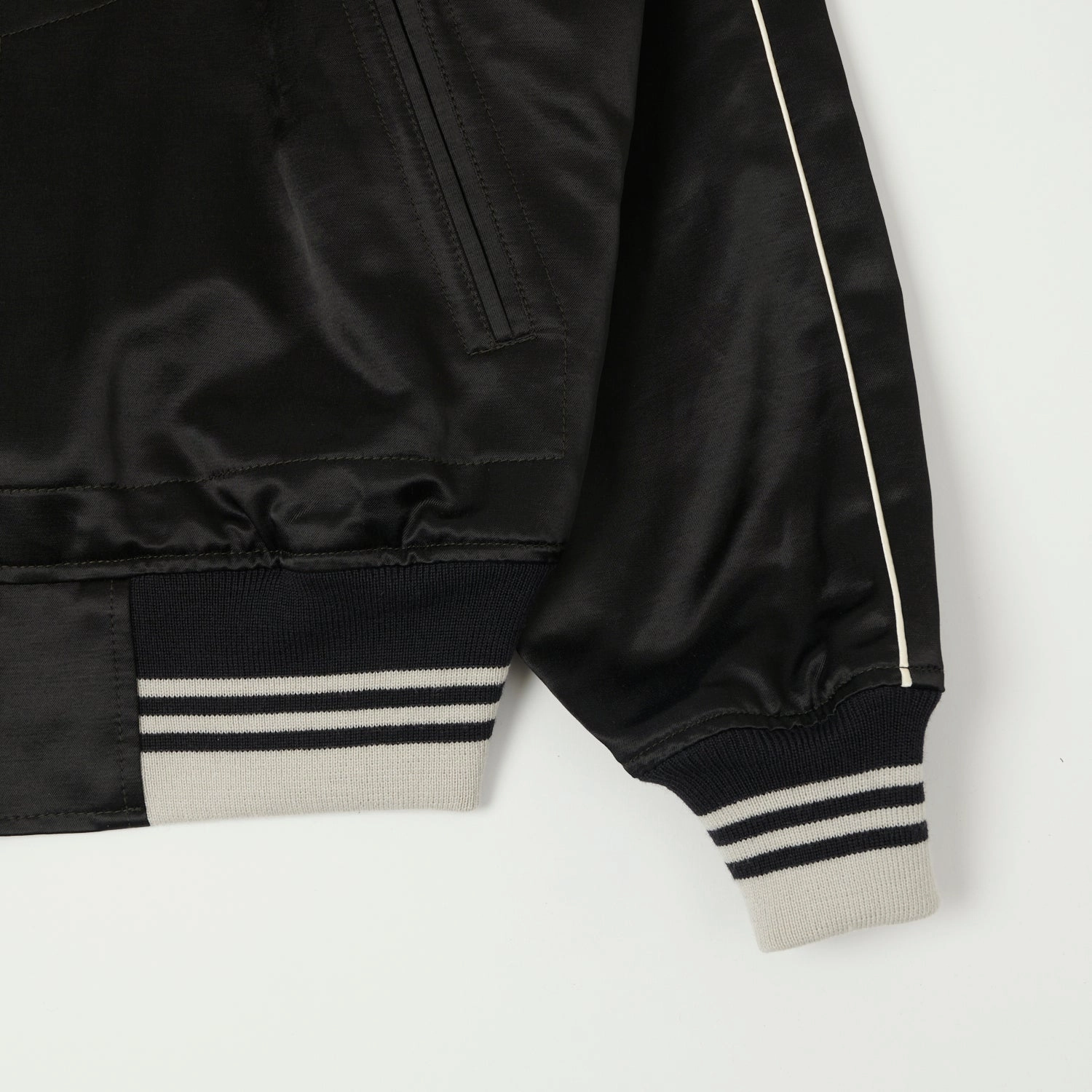 TOYS McCOY Cotton/Rayon Sateen Tour Jacket - Black Neutral Fit Design