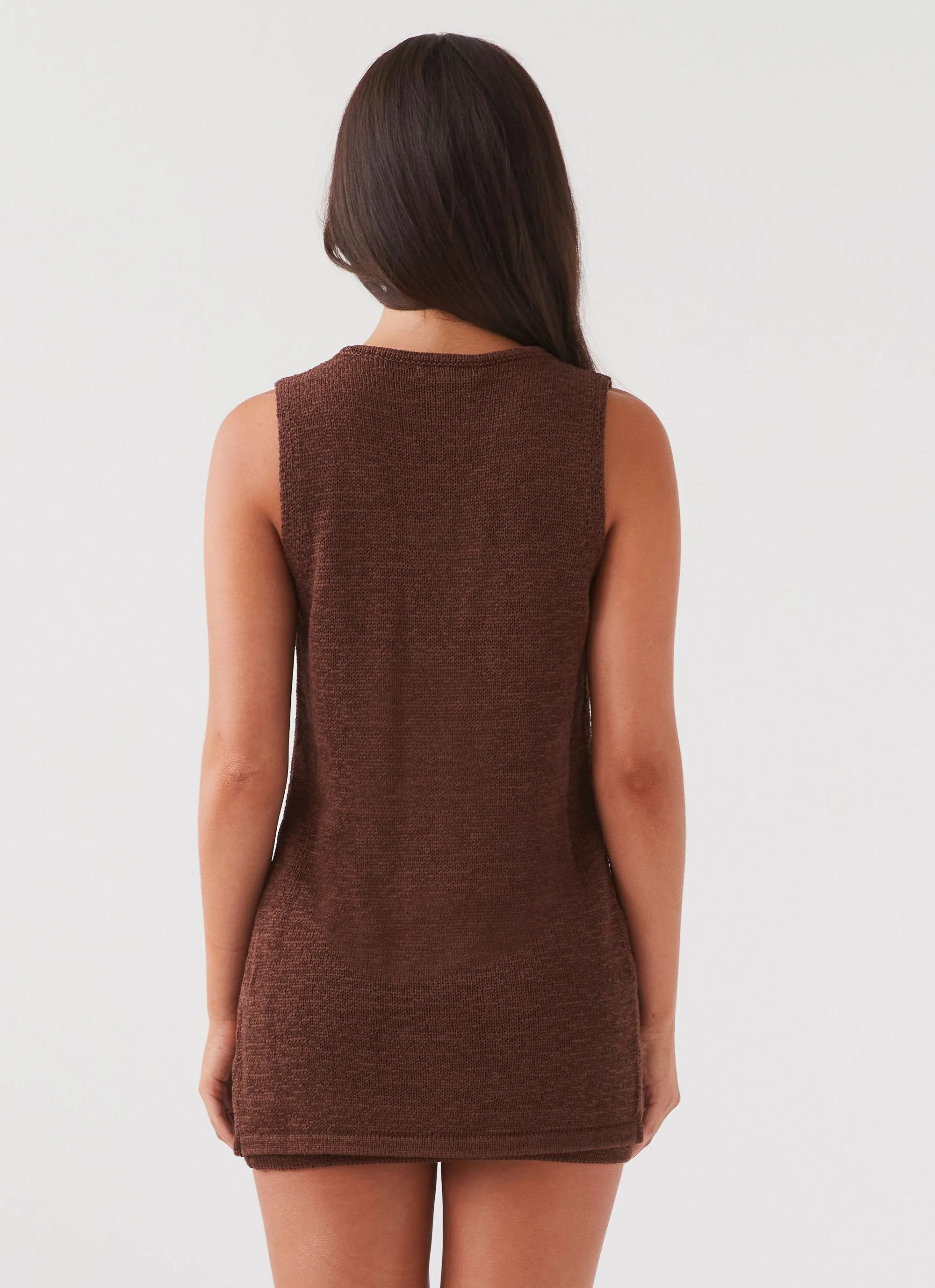 Capri Glow Knit Skirt - Chocolate Retro Style Wrap style