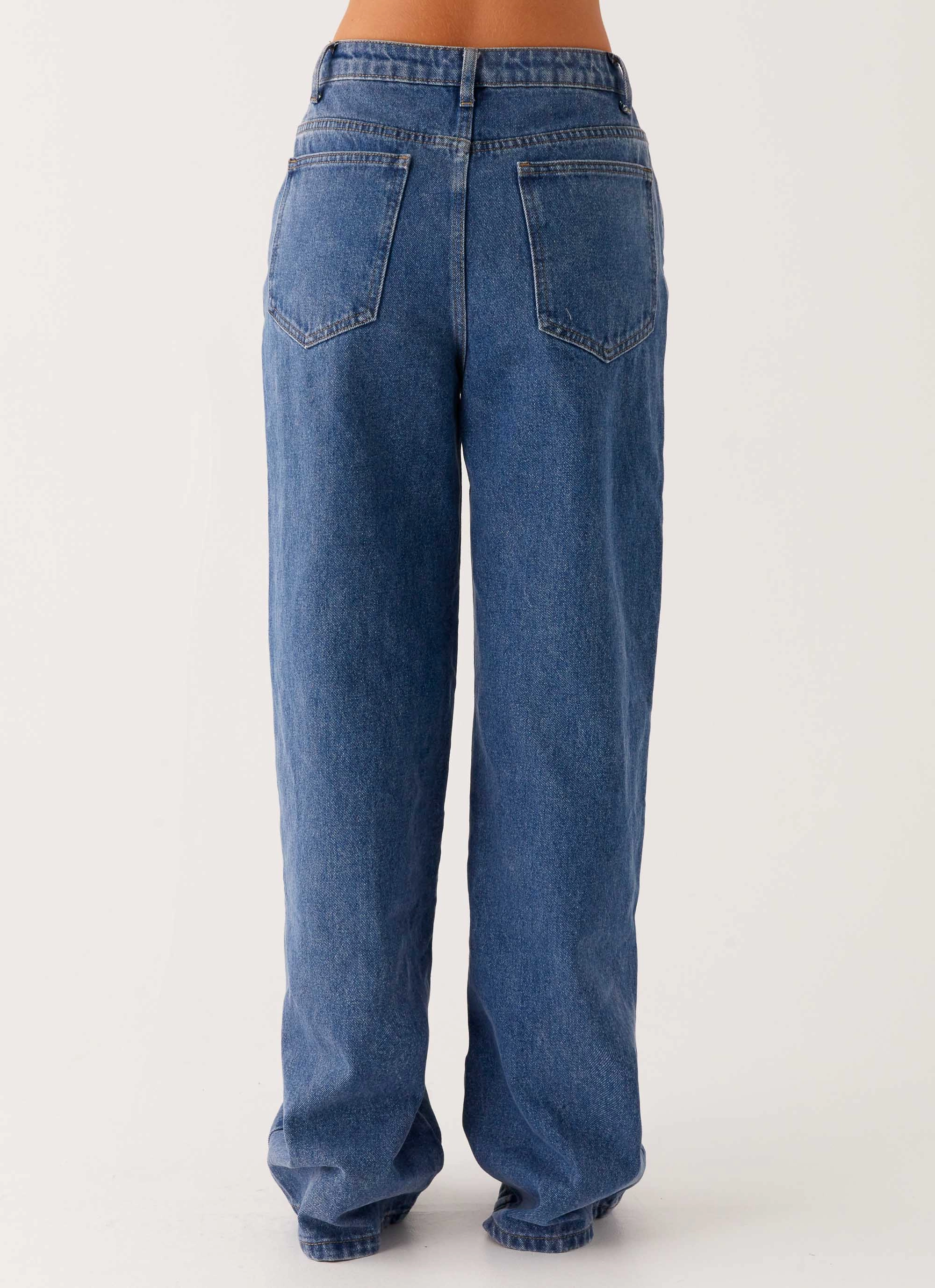 Dynamic Style Relaxed Style Neutral Back Again Straight Leg Denim Jeans - True Blue