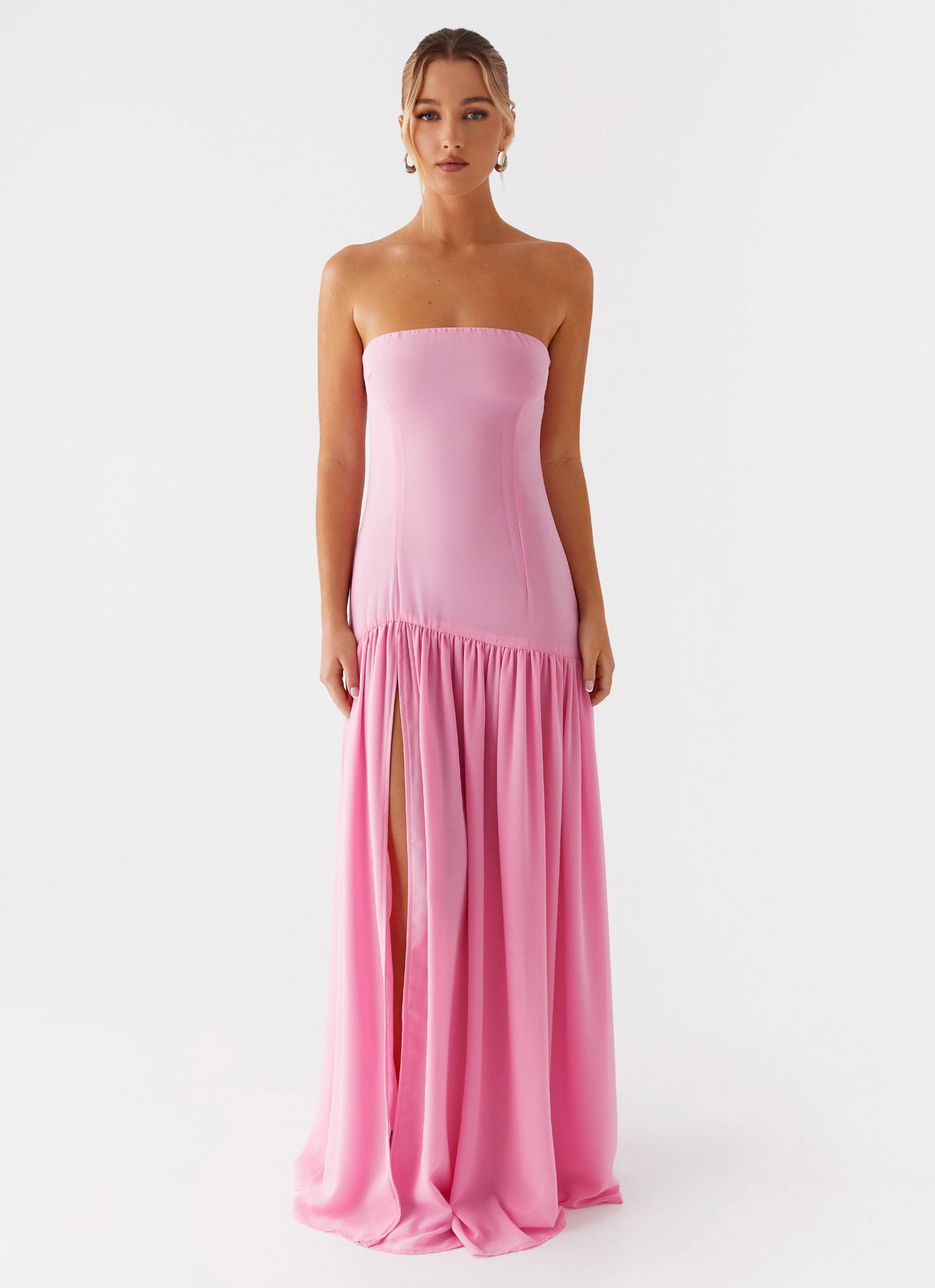 Eden Strapless Maxi Dress - Pink All Gender Fit Chic Appeal