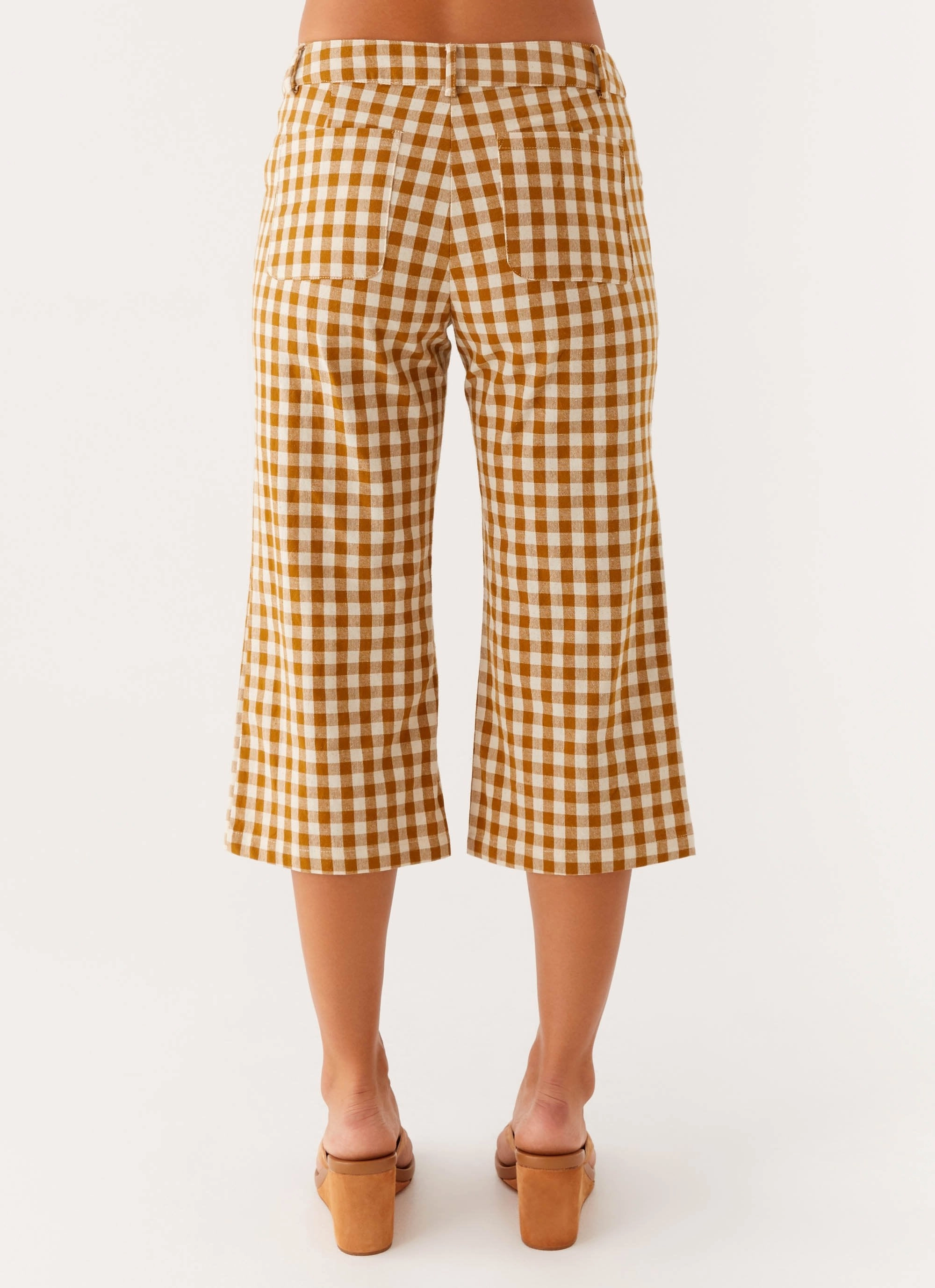 Multi Pocket System Radley Capri Pants - Brown Gingham