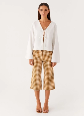 Comfy Ease Active Design Radley Capri Pants - Brown Gingham