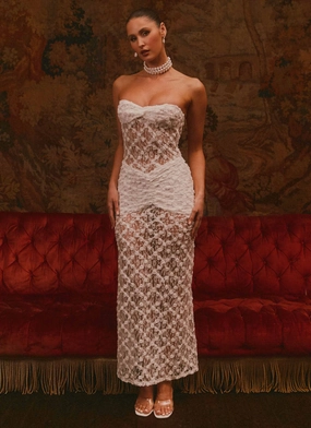 Ottilie Lace Maxi Dress - White Casual Smart