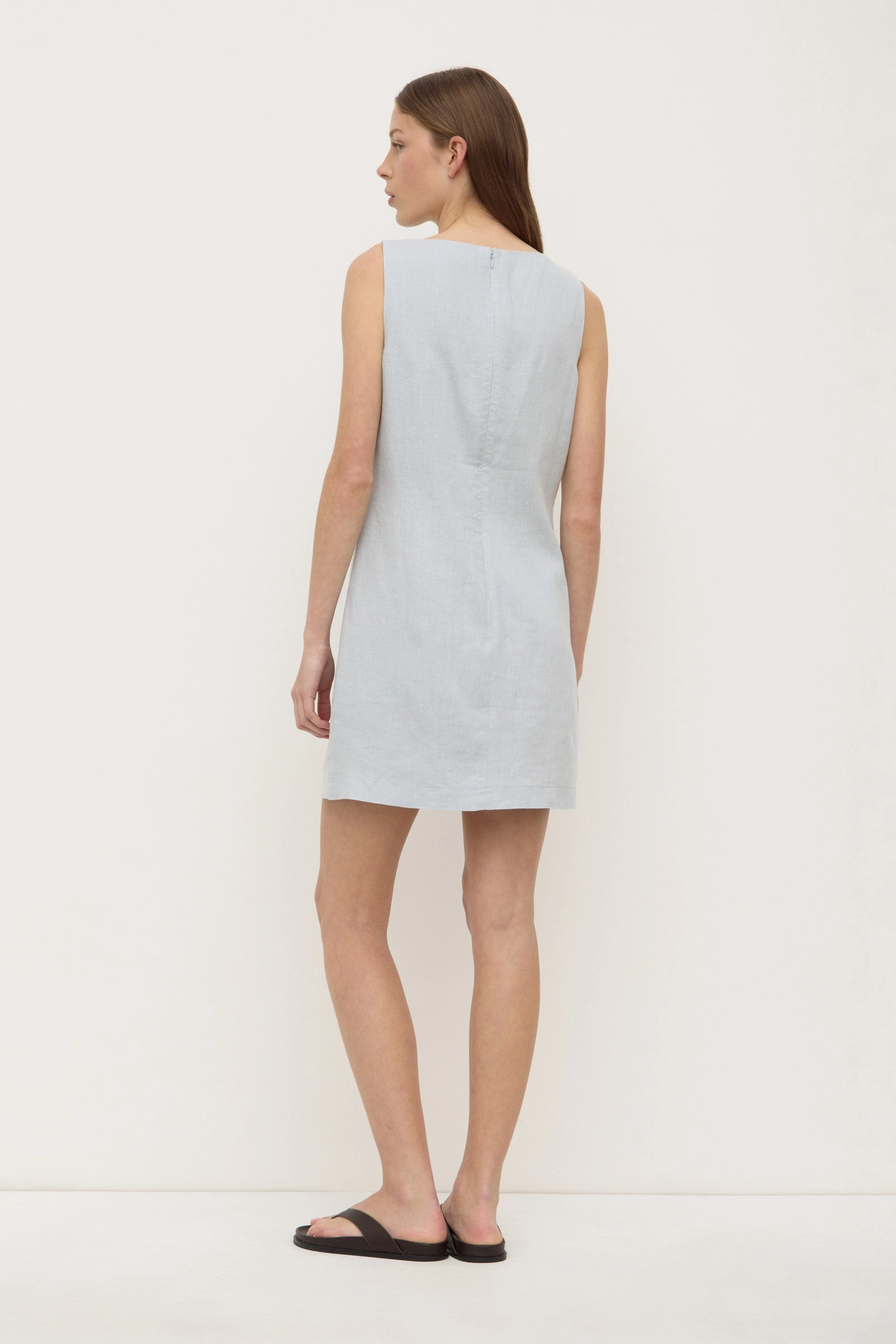 Nadine Linen Mini Dress Bold Pattern Timeless Fashion