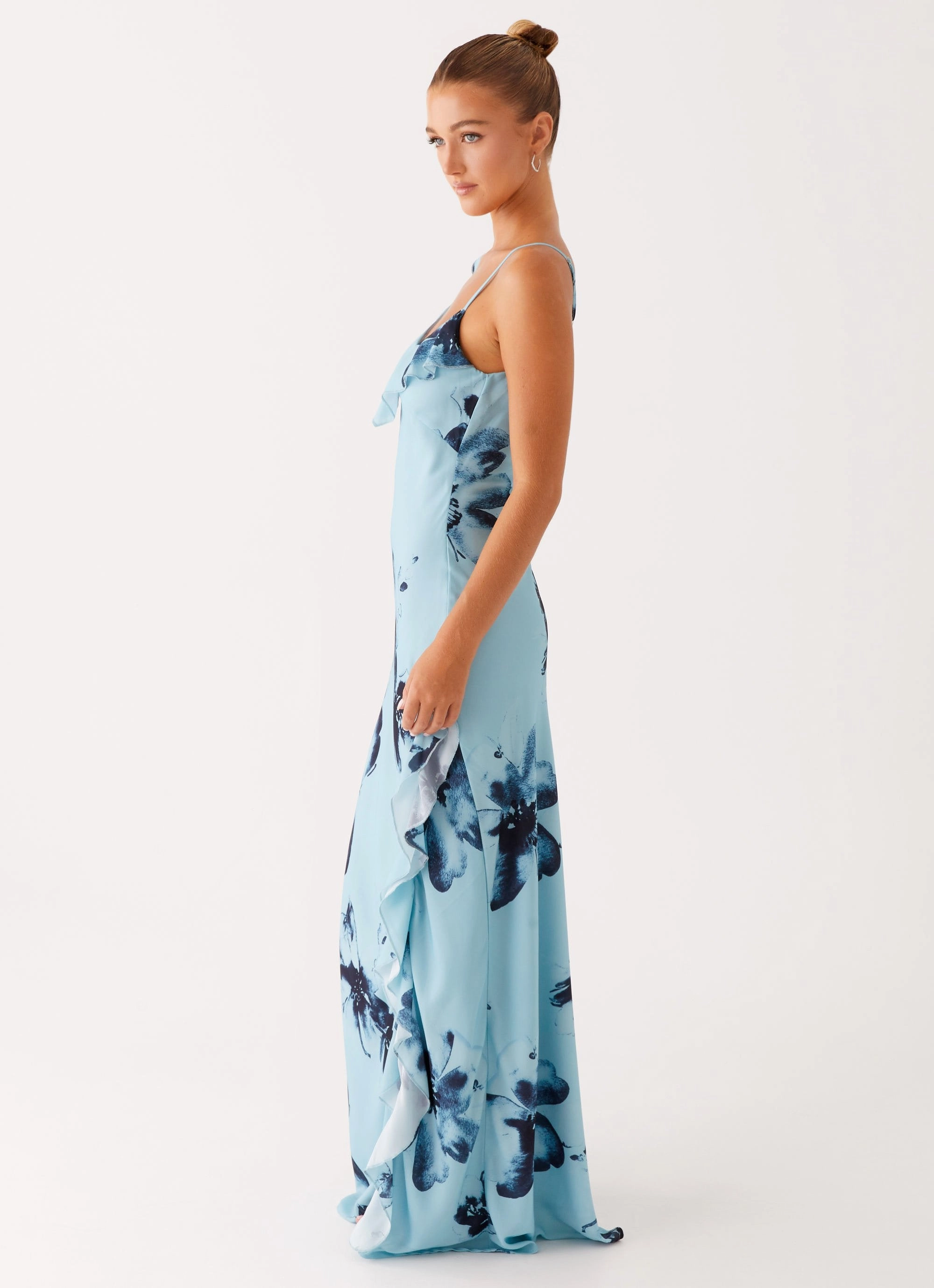 Goldsmith Maxi Dress - Blue Black Floral Tailored-fit