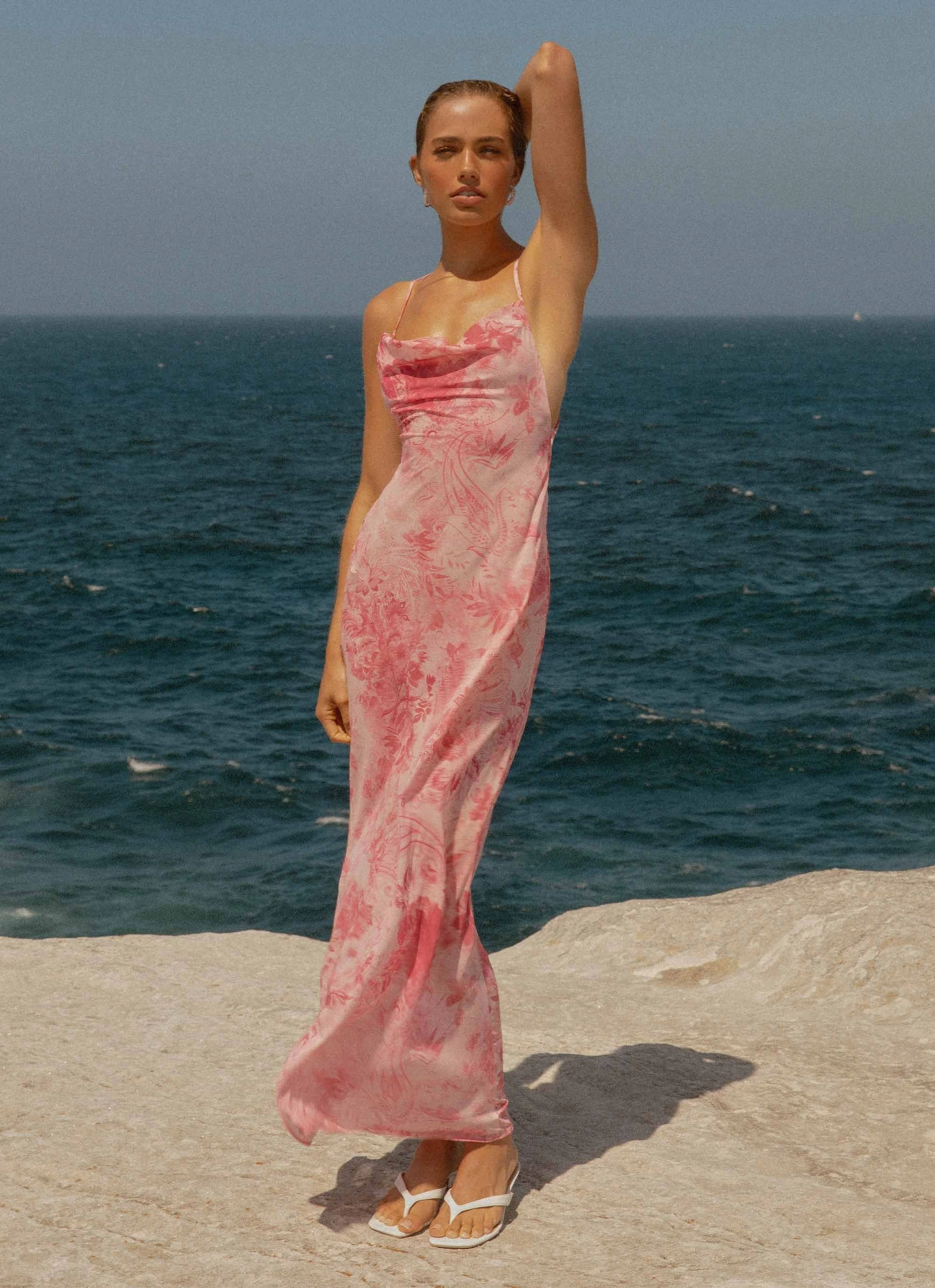 Gradient Shade Tara Maxi Dress - Pink Print