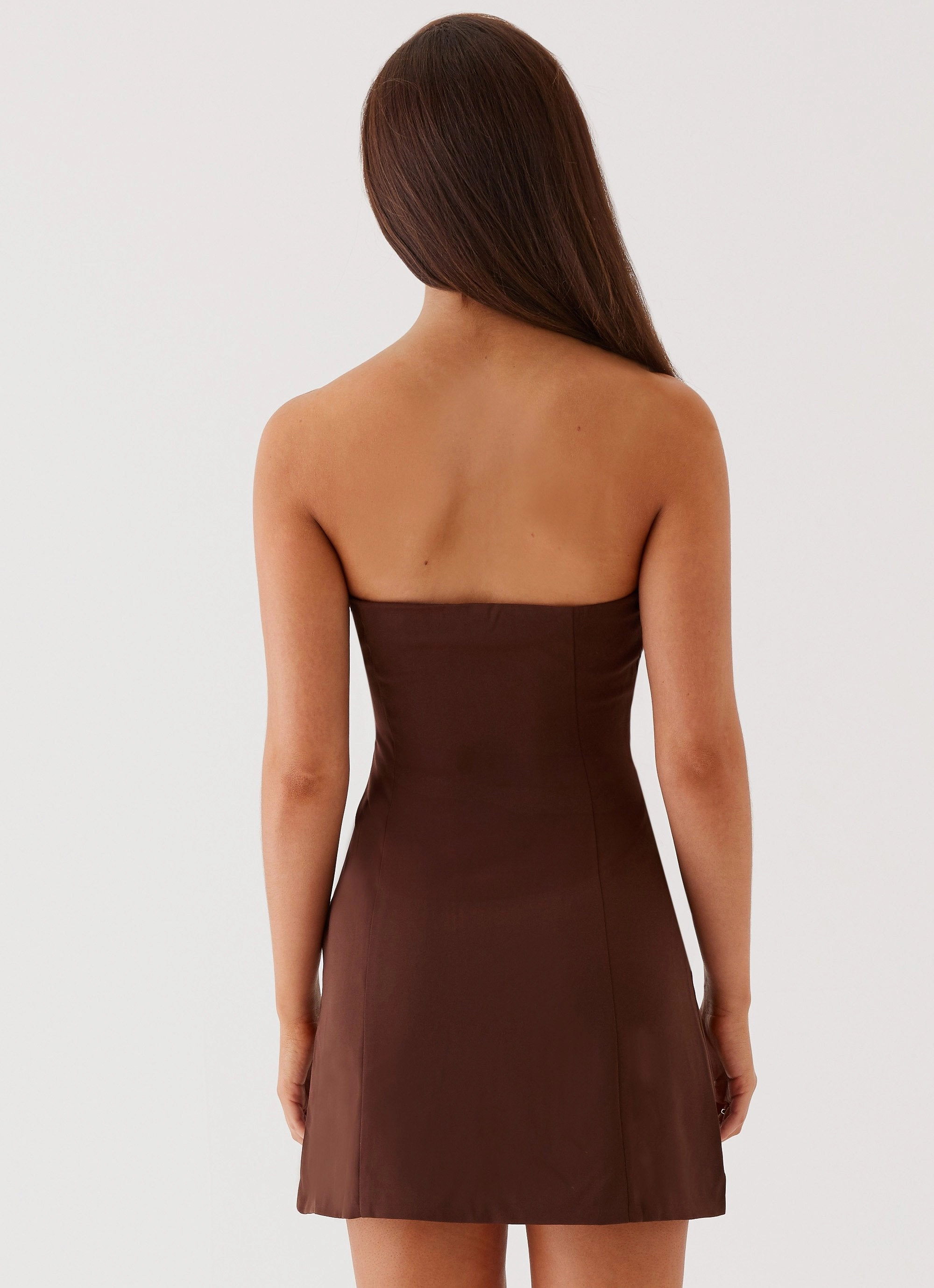 Ayanna Strapless Mini Dress - Chocolate Vibrant patterned dress