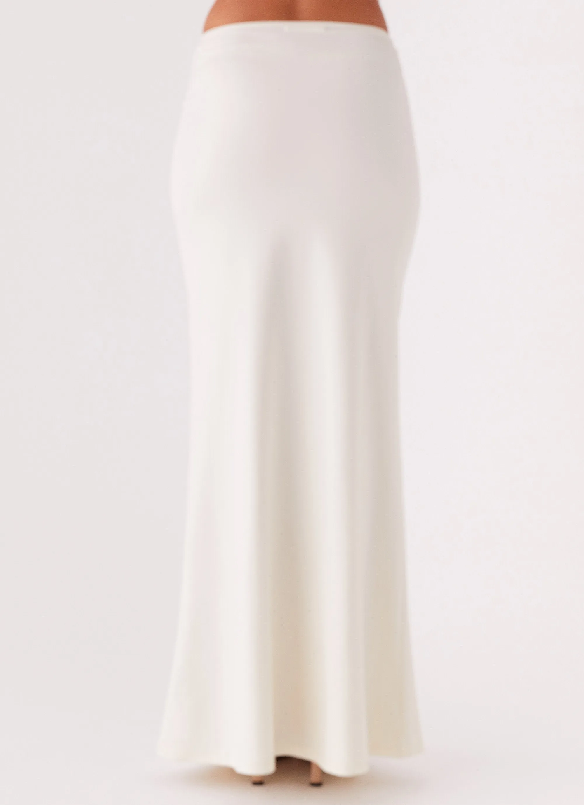 Subtle Shimmer Minimalist fashion Trixie Maxi Skirt - Ivory