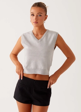 NonFadeFinish Hygroscopic Inner Layer Tyne Knit Vest - Grey