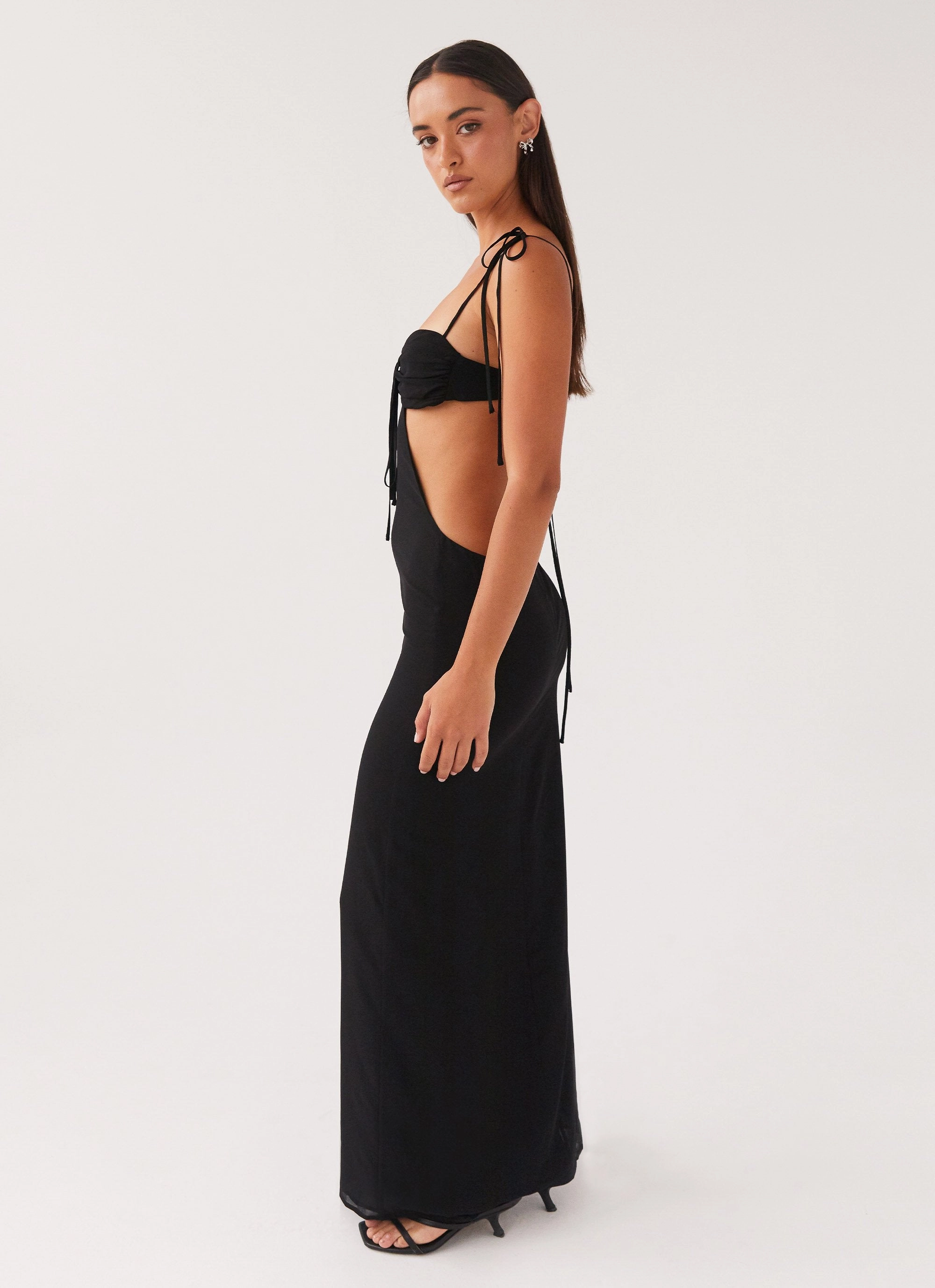 Limited-Edition Smart And Comfortable Tyra Ruched Maxi Dress - Black