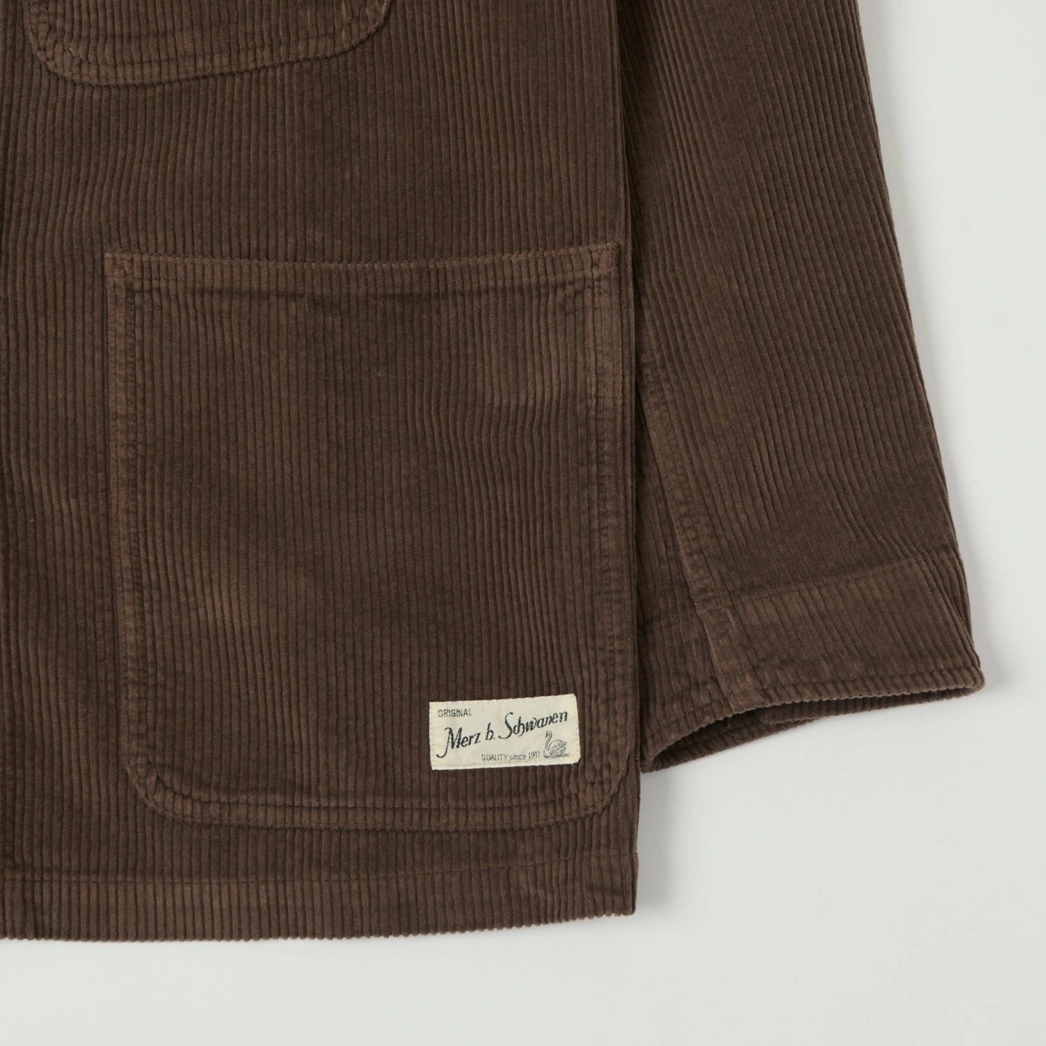 VentilatedPanels Merz b. Schwanen 'Good Basics' Corduroy Chore Jacket - Chocolate