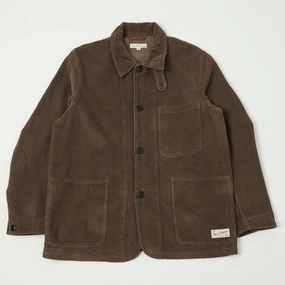 Merz b. Schwanen 'Good Basics' Corduroy Chore Jacket - Chocolate Tailored Cut Reflective Safety Details