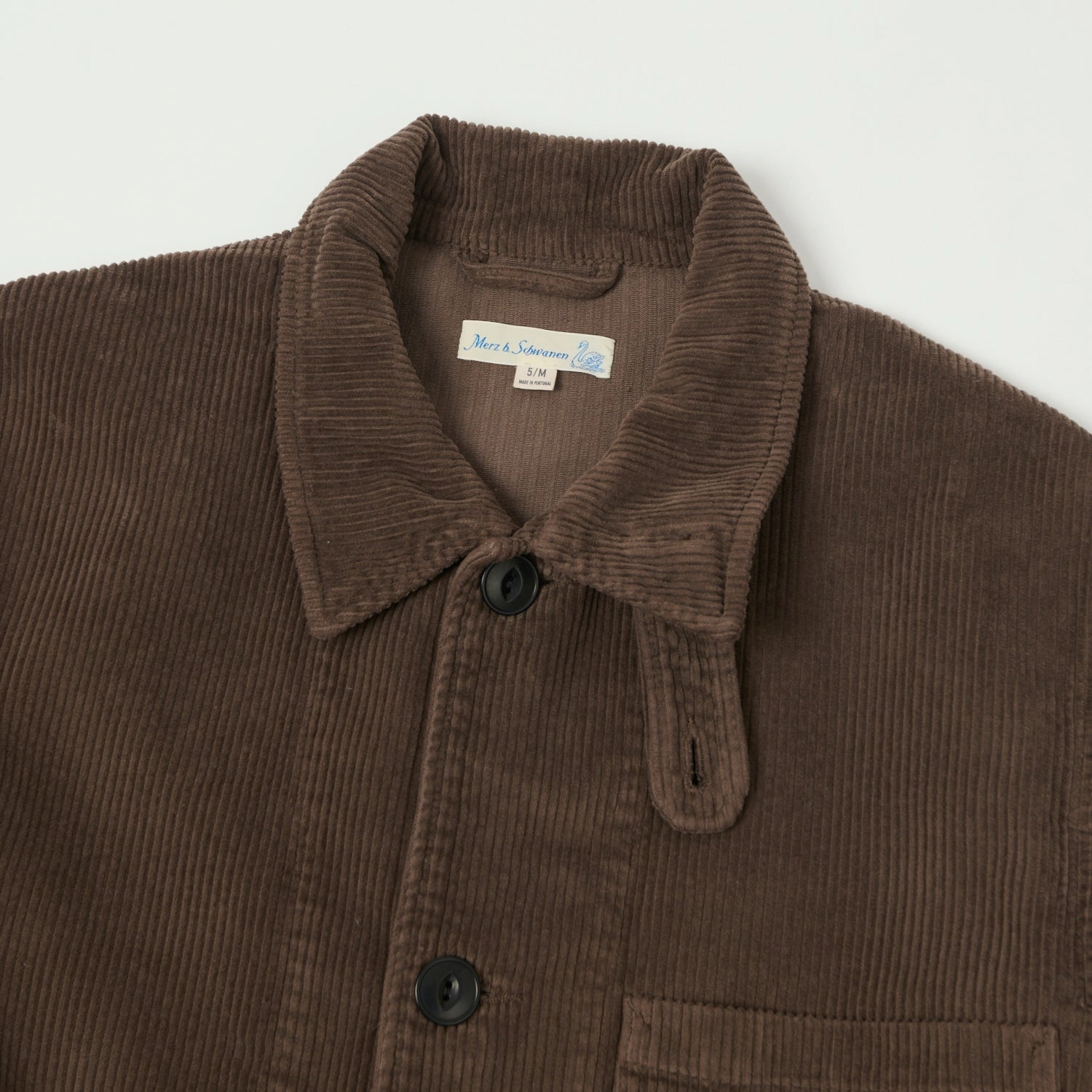 Structured Casual Fit Merz b. Schwanen 'Good Basics' Corduroy Chore Jacket - Chocolate