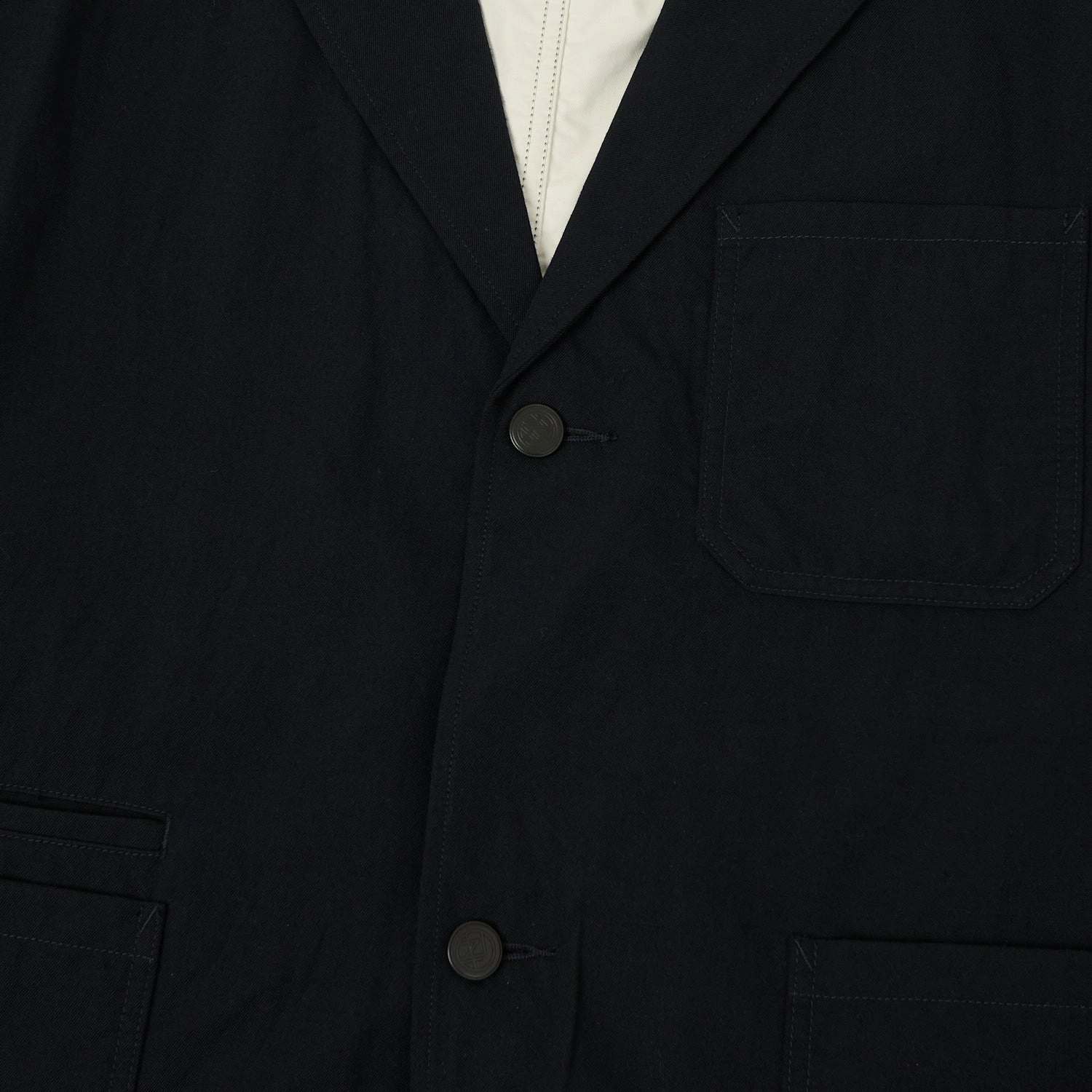 Sealed Seams FullLengthZip Nanamica Wool Gabardine Club Jacket - Dark Navy