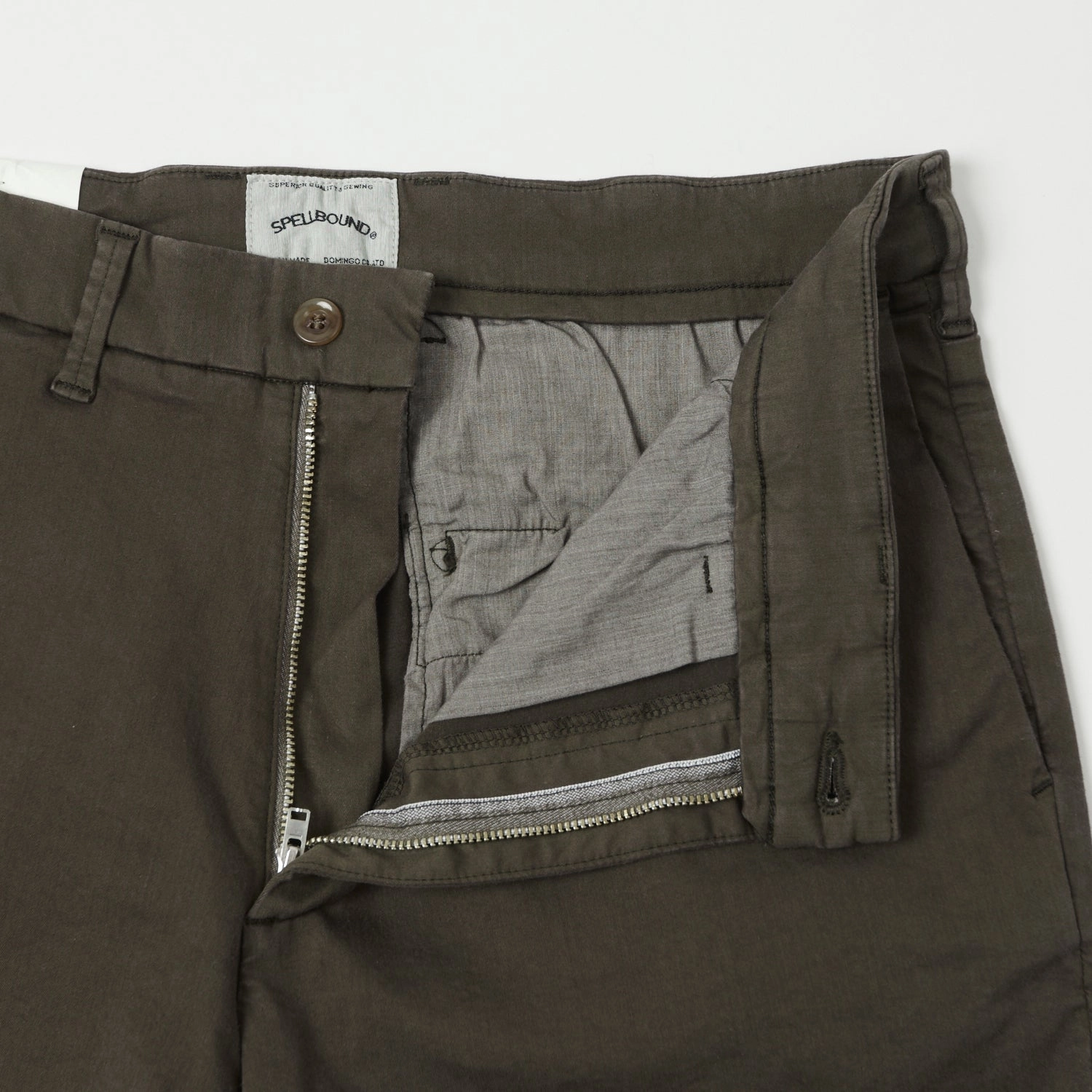 Spellbound Slim Tapered Stretch Chino - Dark Olive Lightweight Fabric