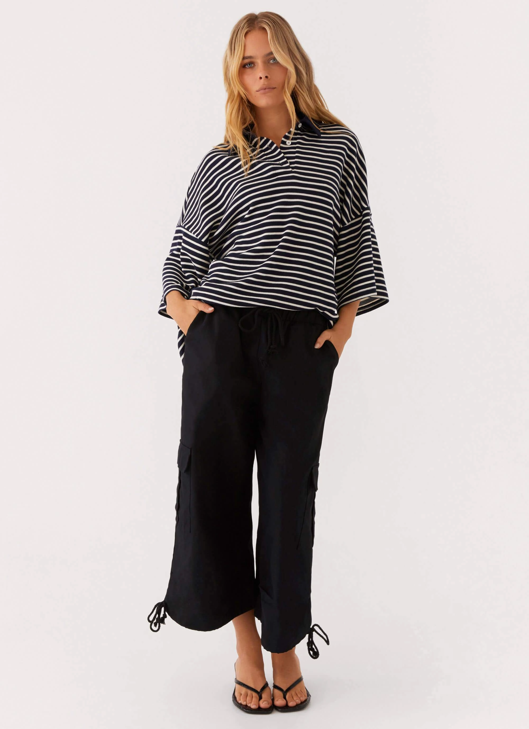 ReinforcedEdges Undefeated Oversized Polo Top - Stripe