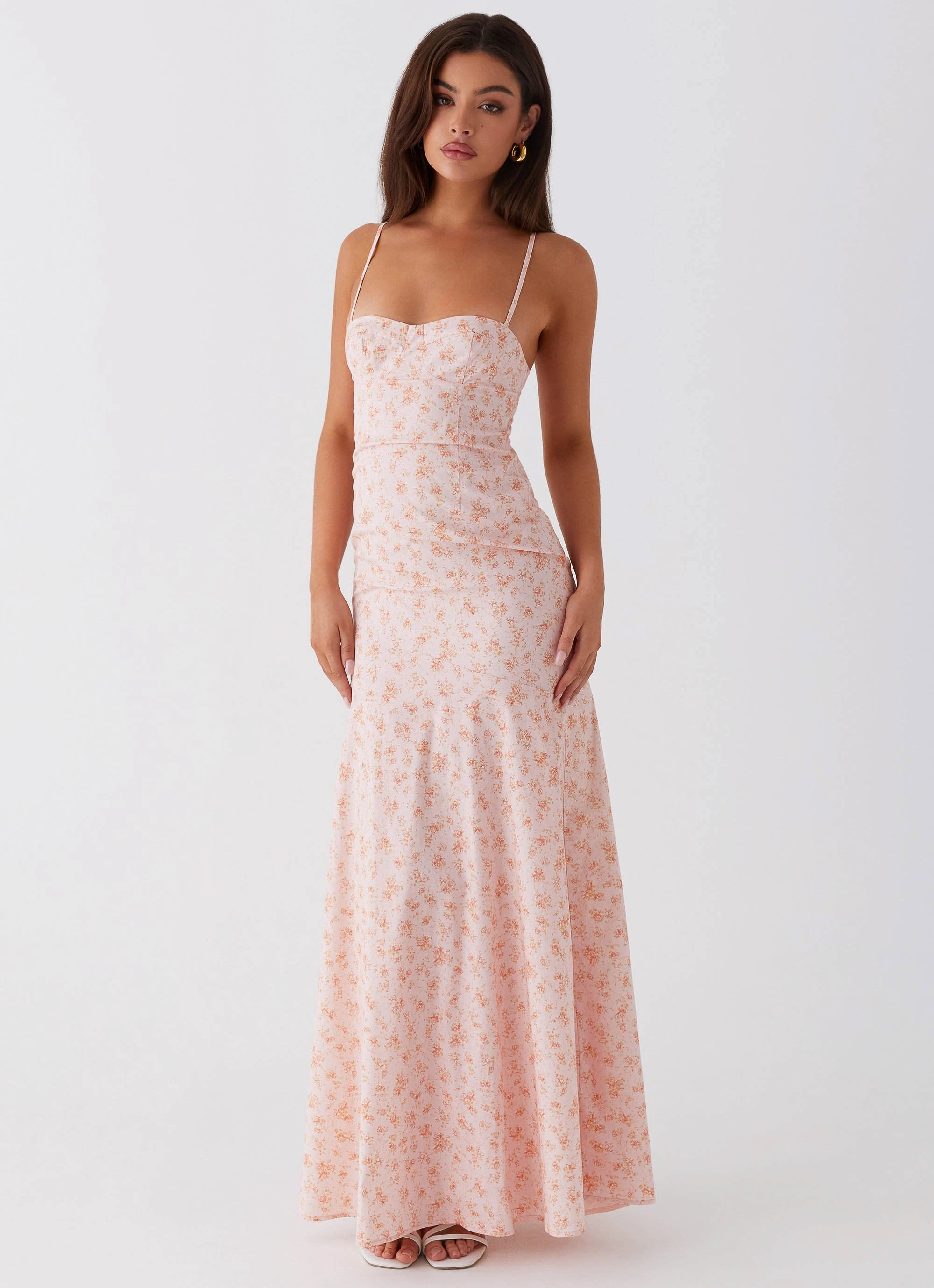 Joy Glow Unique Print Britney Maxi Dress - Pink Ditsy Floral