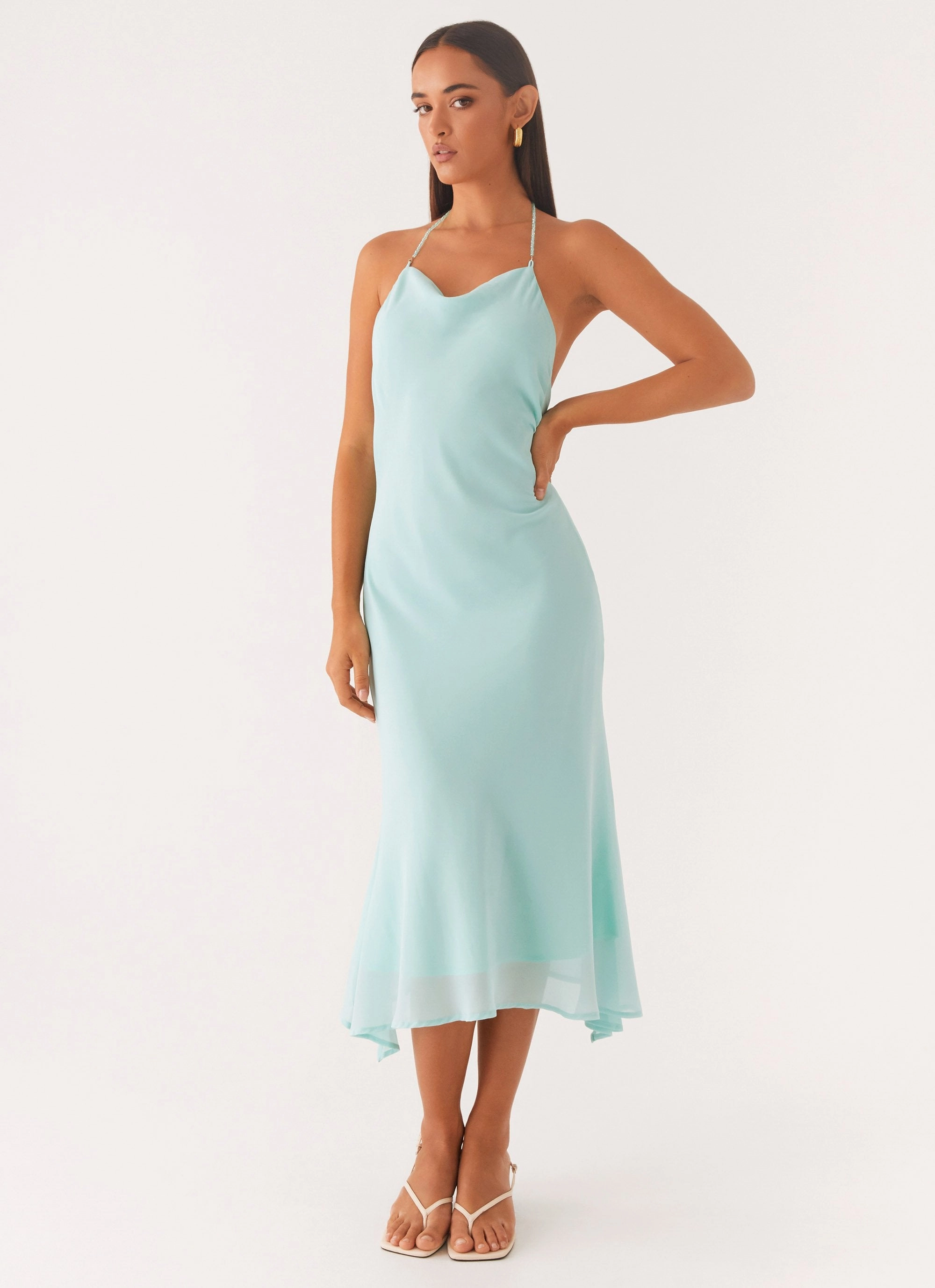 Deep Dive Midi Dress - Pale Blue Urban Style