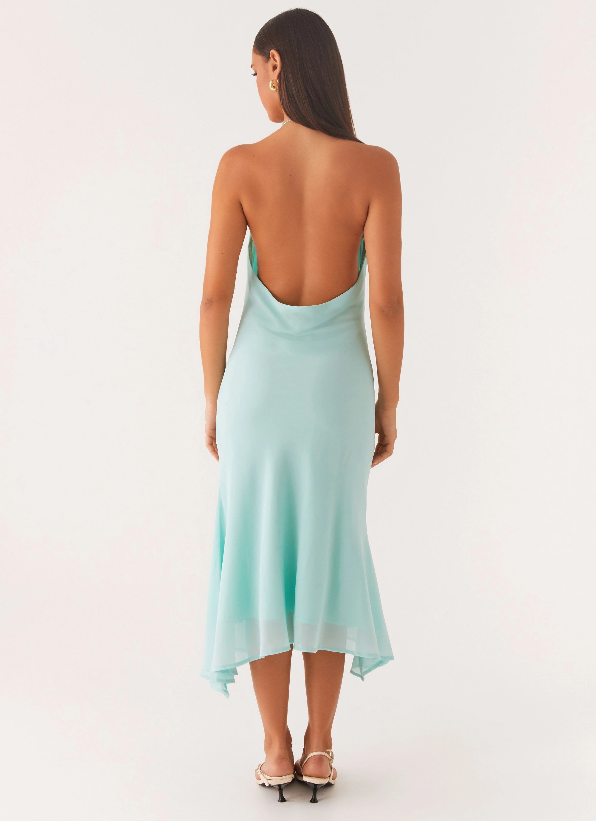 Deep Dive Midi Dress - Pale Blue Breathable Feel