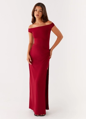 Amerie Maxi Dress - Maroon Guest Shine