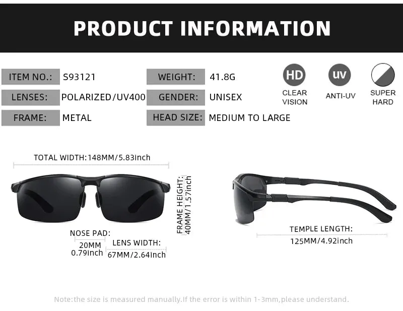 Unisex Cycling Pro Metal Polarized Sunglasses
