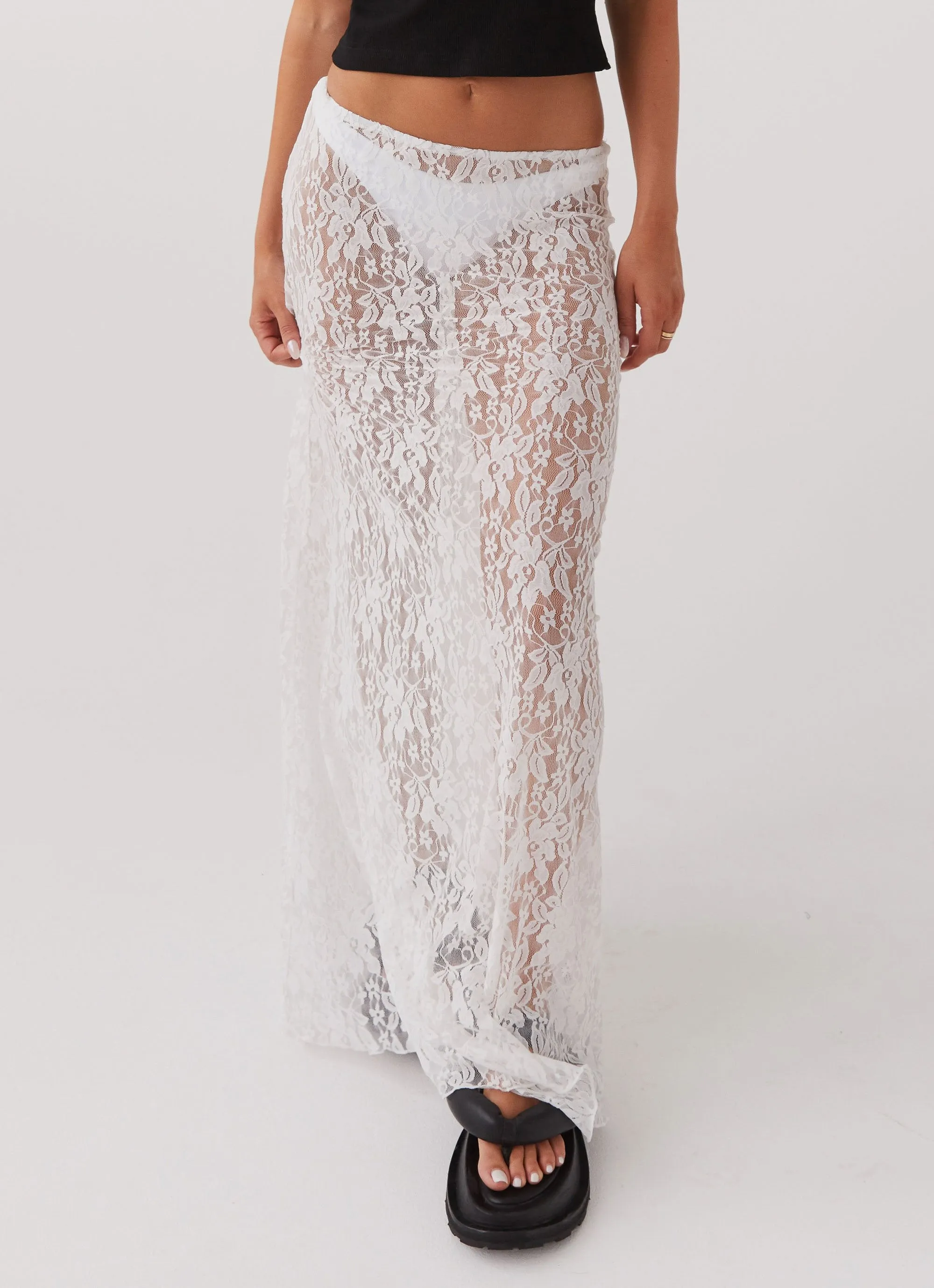 Sugar Sweet Lace Maxi Skirt - White Limited Edition Laser cut