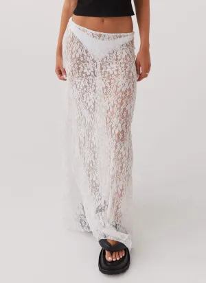 Sugar Sweet Lace Maxi Skirt - White Limited Edition Laser cut