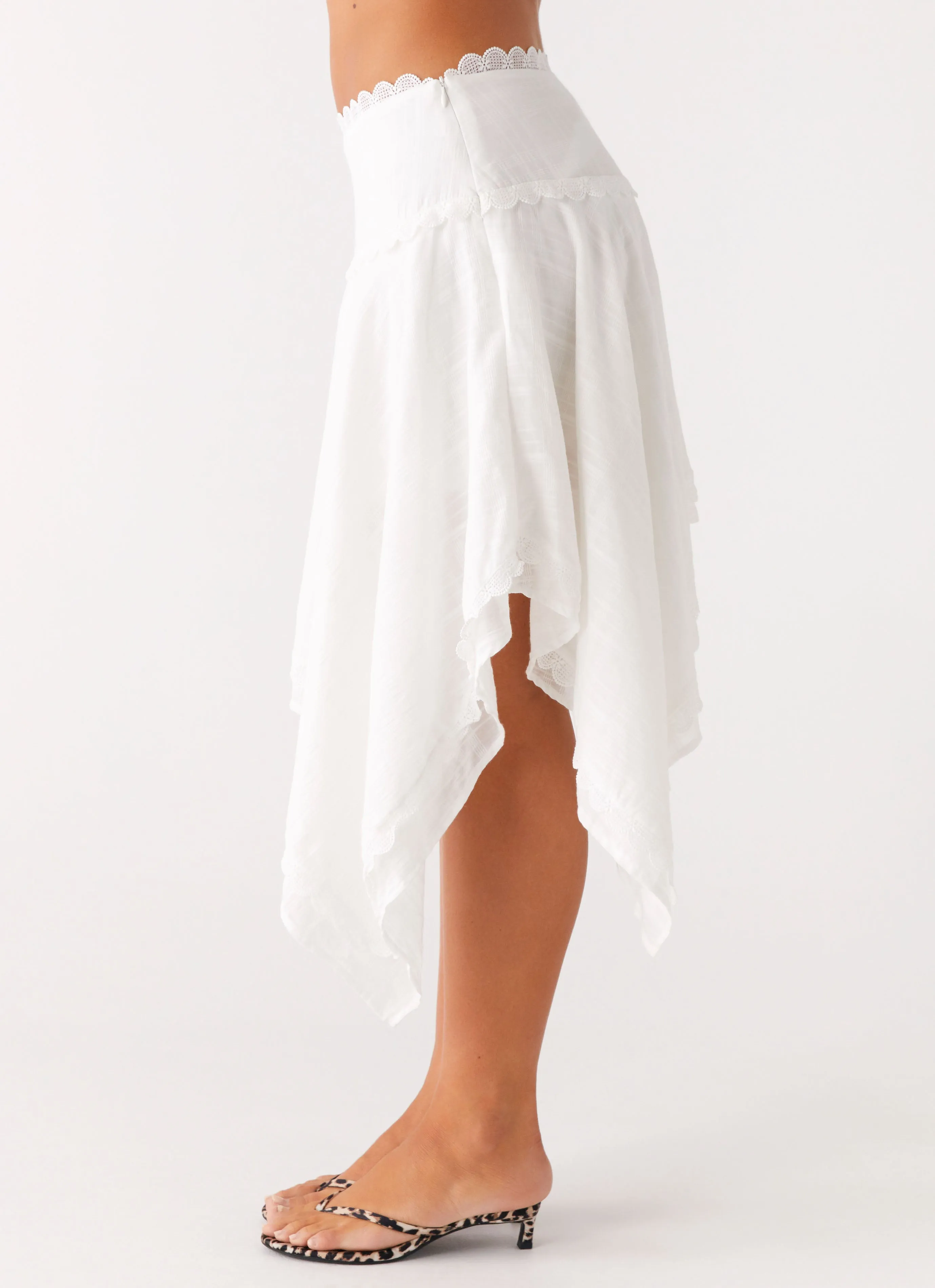 Clearwater Mist Midi Skirt - White Stylist Pick Style Staple