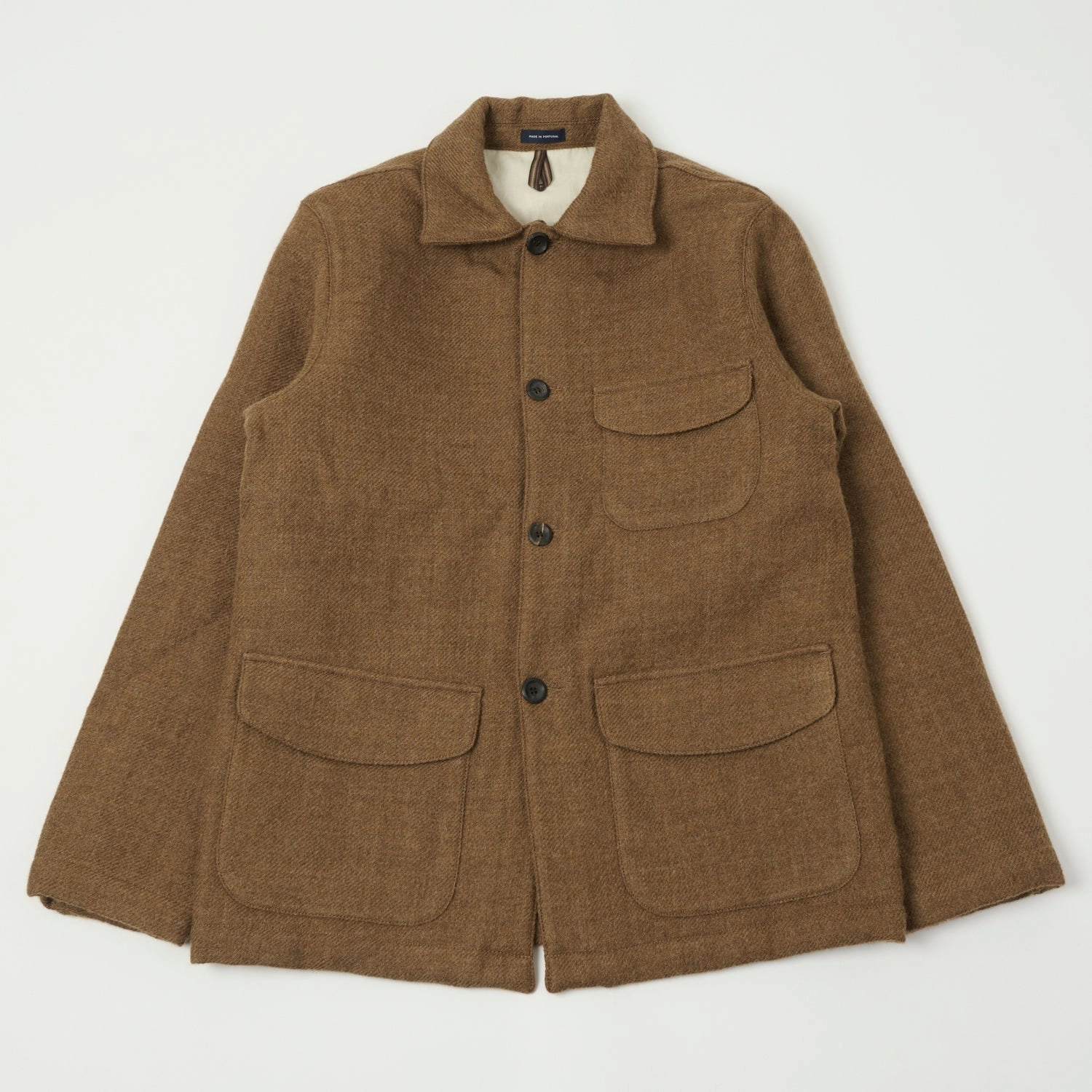 Drake's Wool Chore Jacket - Brown Mild Weather Layer Many Pockets