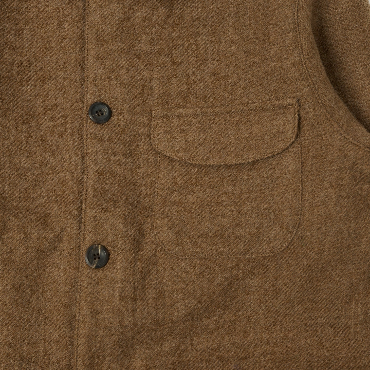 Drake's Wool Chore Jacket - Brown Flexible Shoulder Gussets