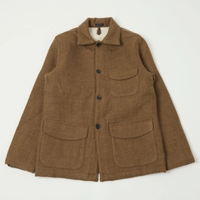 Drake's Wool Chore Jacket - Brown Mild Weather Layer Many Pockets