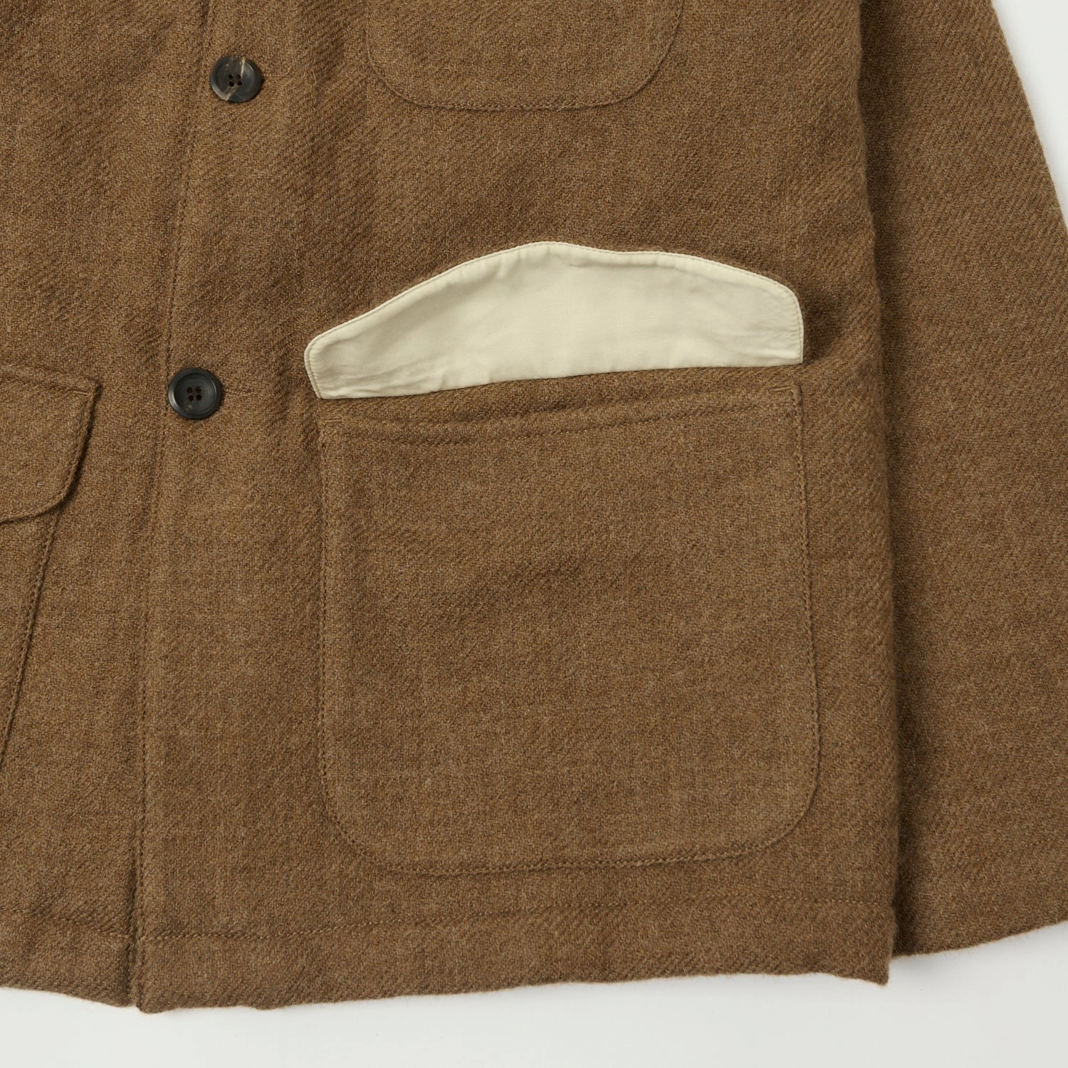 Collar Stabilization System Drake's Wool Chore Jacket - Brown