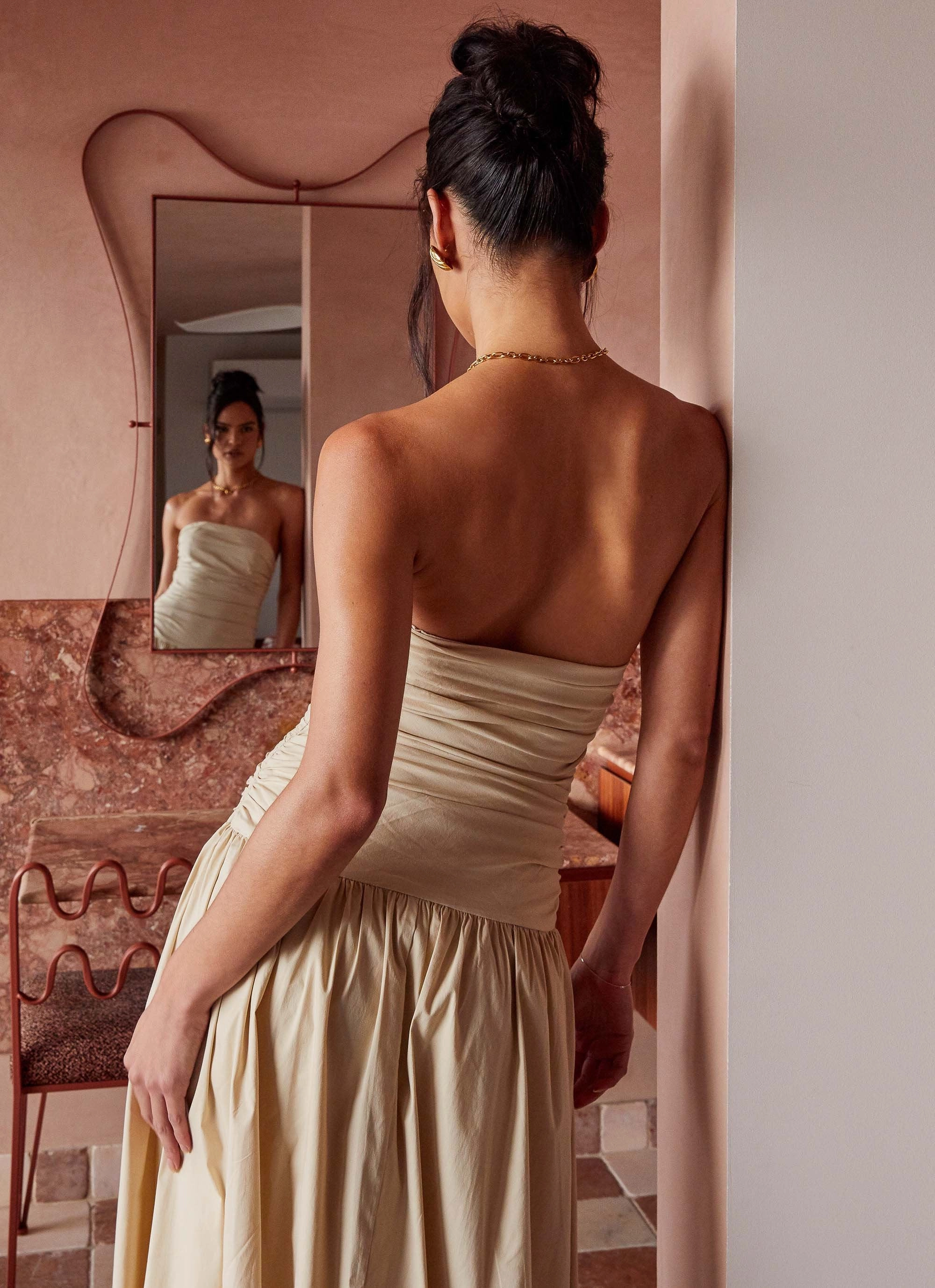 Carmel Maxi Dress - Ivory Neutral Finish Timeless Layer