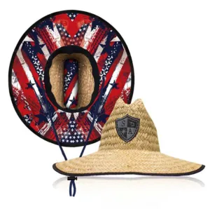 USA Under Brim Straw Hat