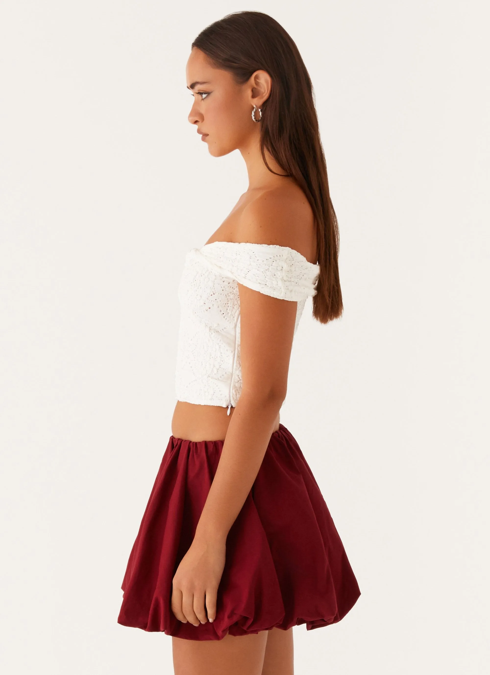 Silicone Print Detail Meryll Twist Top - White