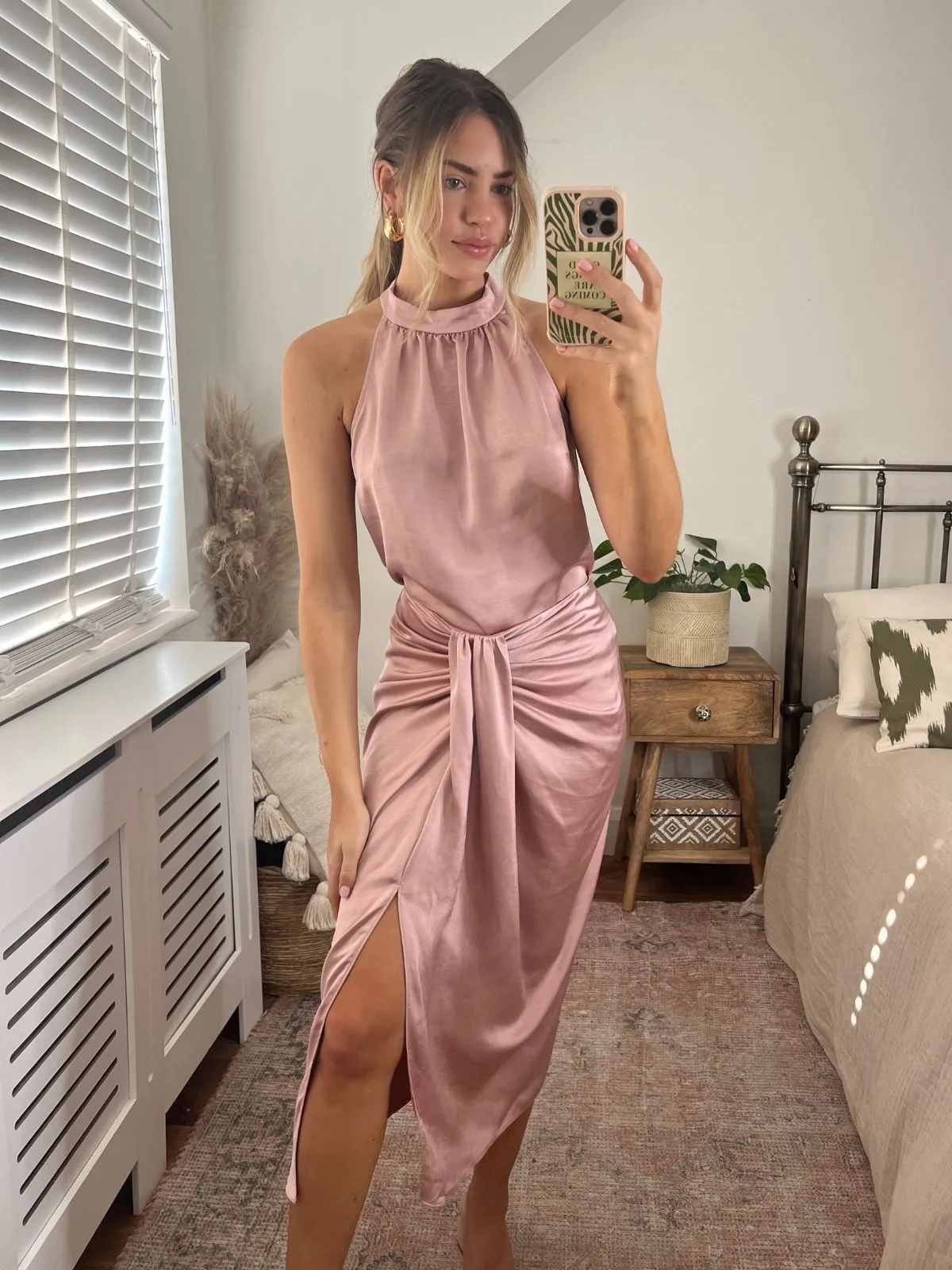 Valencia High Waist Drape Skirt / Blush Cashmere Touch Outfit Moodboard