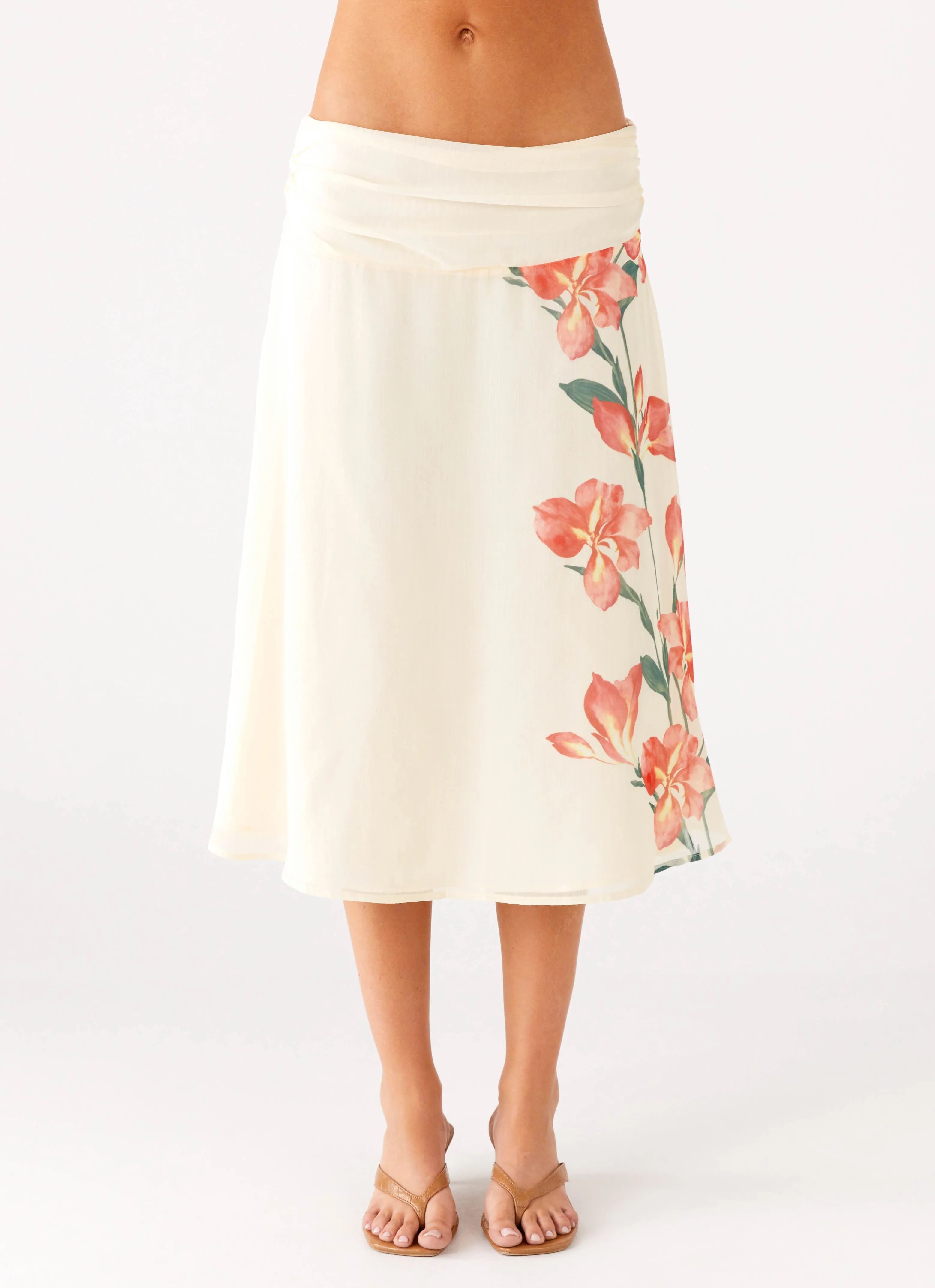 Tiered hem Valley Midi Skirt - Siena Floral