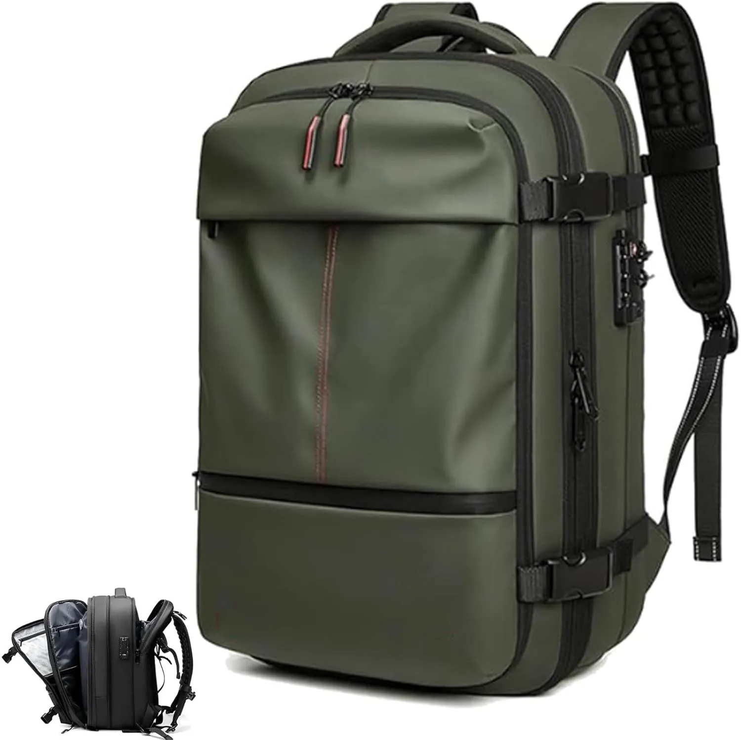 Velouette Mochila De Viaje, Veloussette Prestige Compression System, 60l Expandable Backpack With Vacuum Compression (Green)