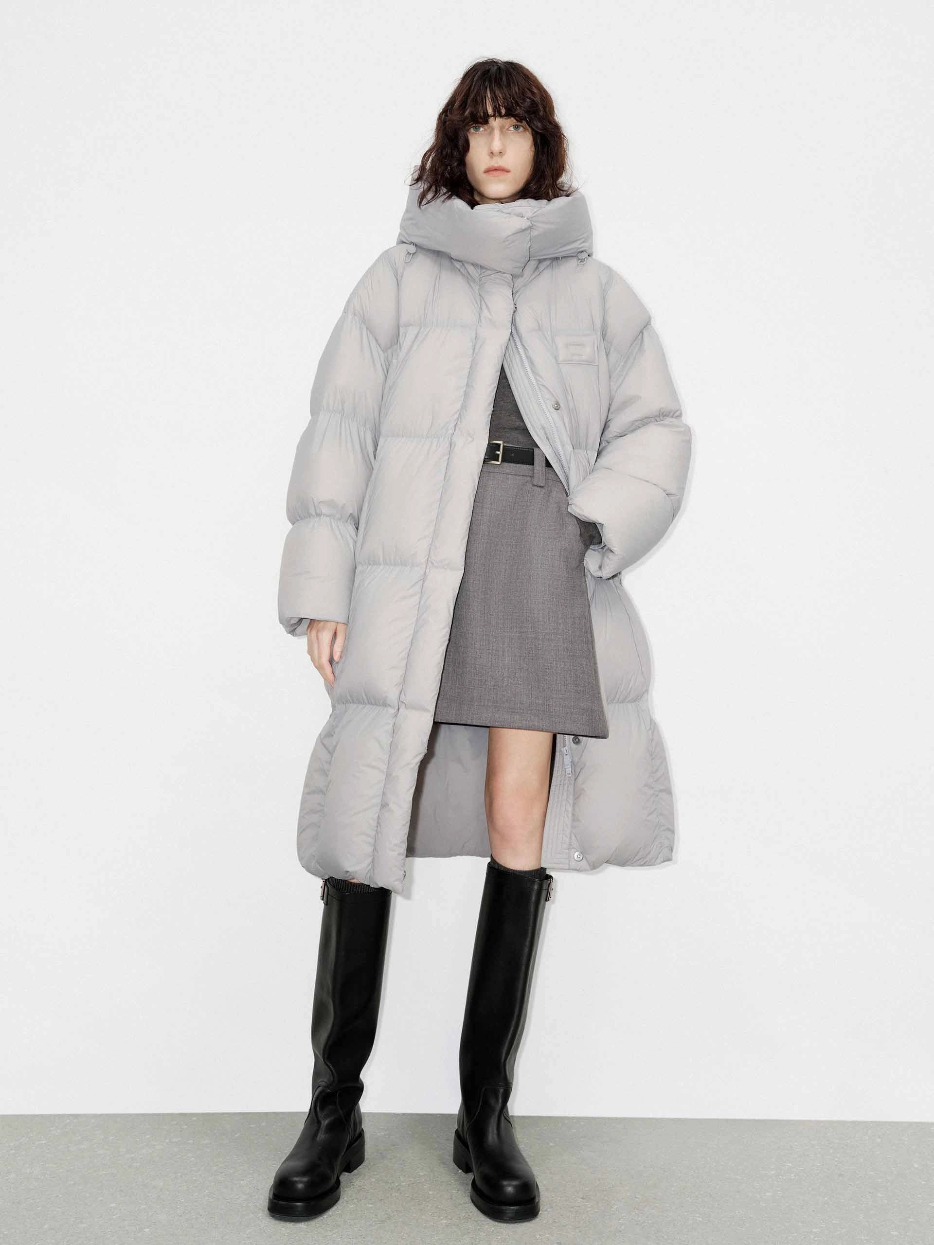 Modular Attachment Loops Longline Hooded Down Coat